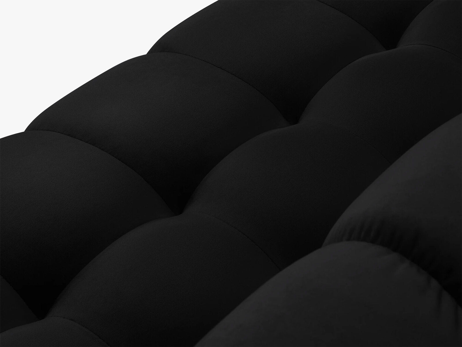 Micadoni Sofa Mamaia 4-Sitzer Samt Bluvel Schwarz schwarze Beine