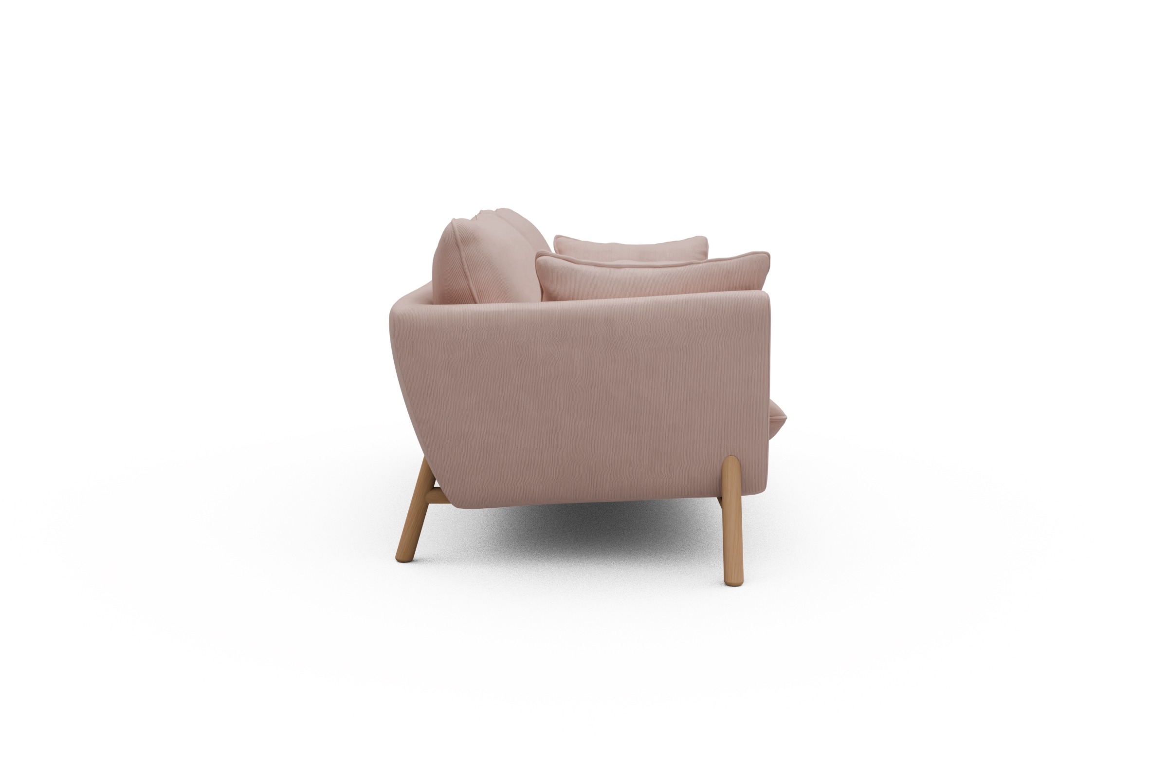 Sofa Emil 2-Sitzer Beinfarbe Eiche Natur Cordufine-Blush