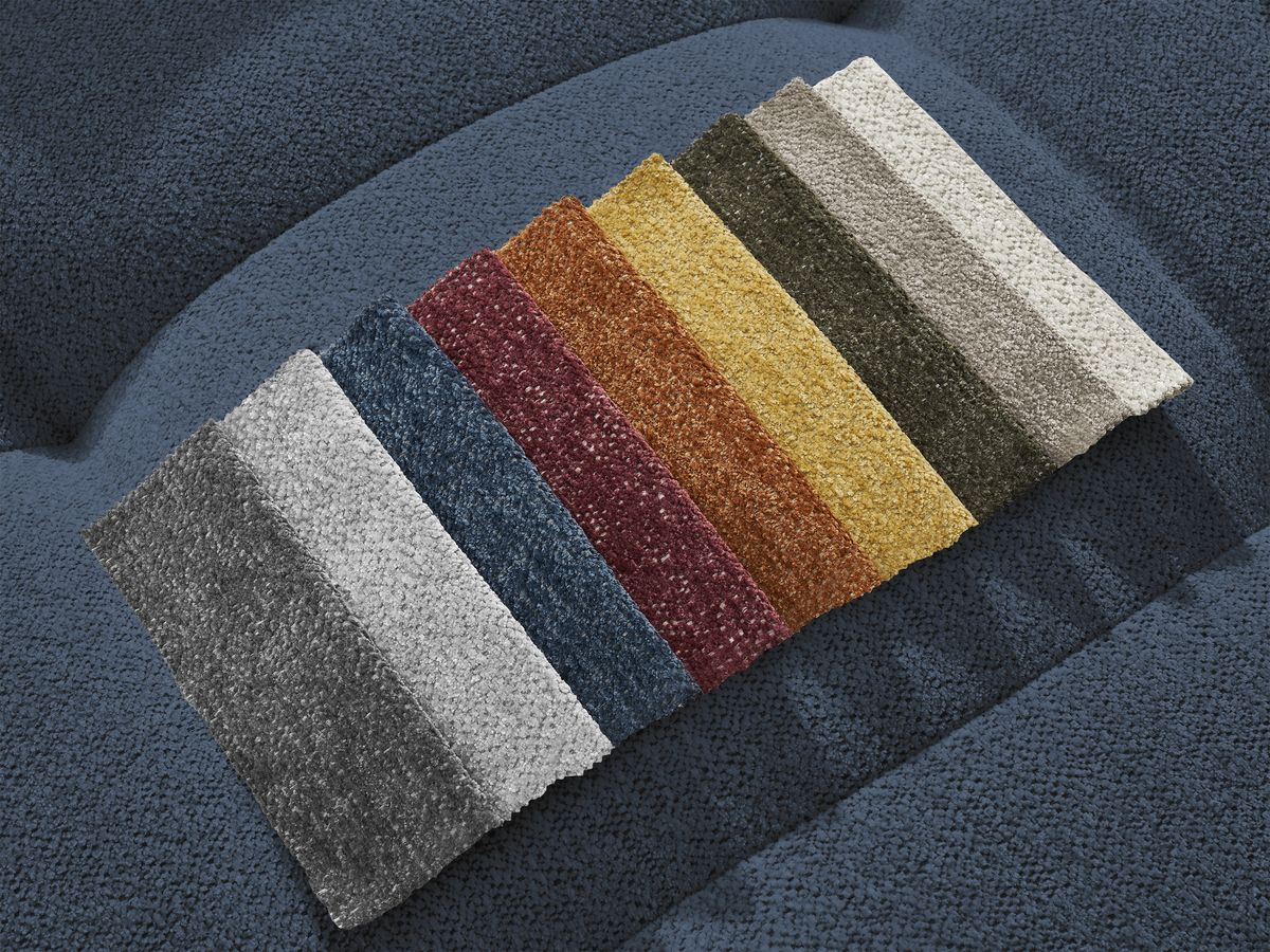 Bobochic Roxelane Ecksofa mit Schlaffunktion und Bettkasten 258 × 150 cm Melange-Stoff Dunkelblau Ecke links