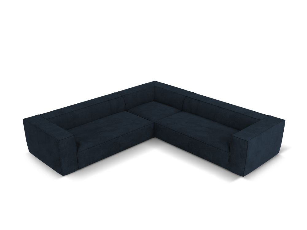 Cosmopolitan Design Symmetrisches Ecksofa Turin 5-Sitzer Strukturierter Stoff Rosario Dunkelblau