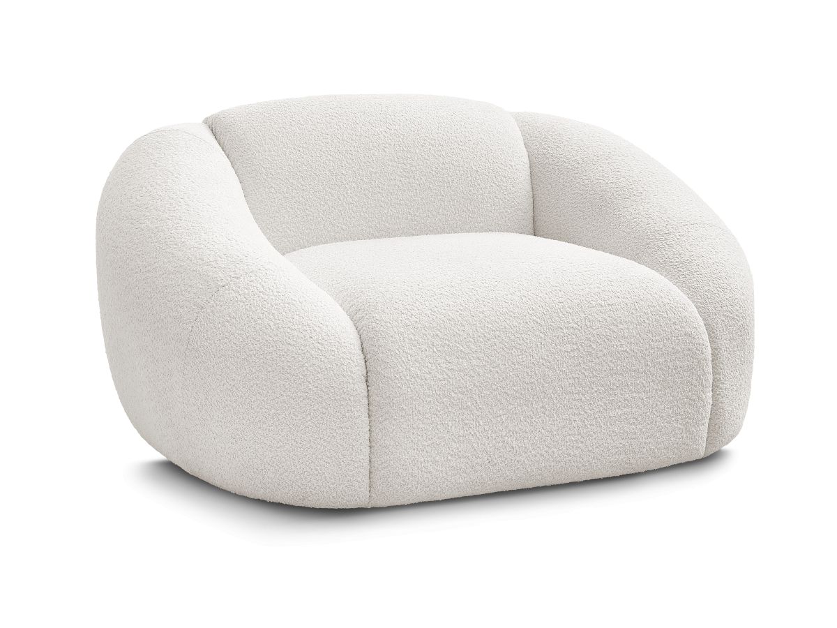 Bouclé-Stoff · Weiß