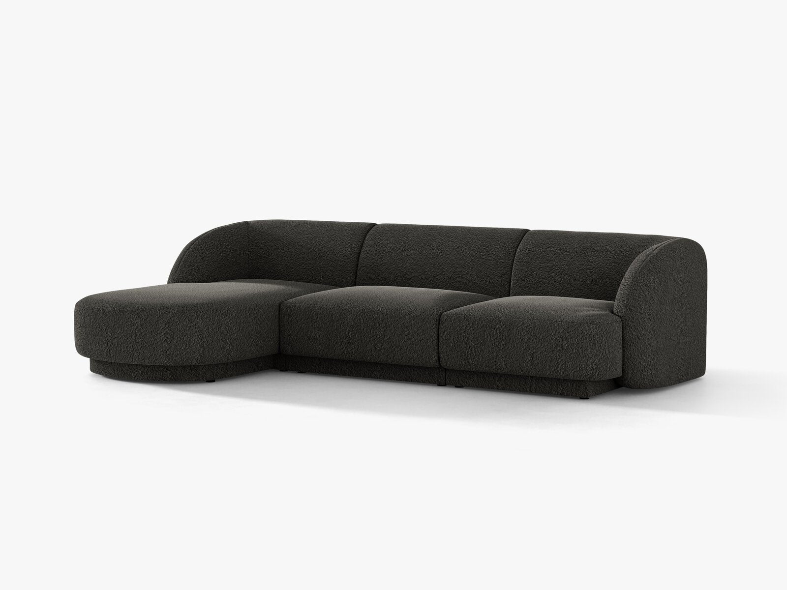 Micadoni Ecksofa Miley 4-Sitzer Links Boucle Baloo Braun