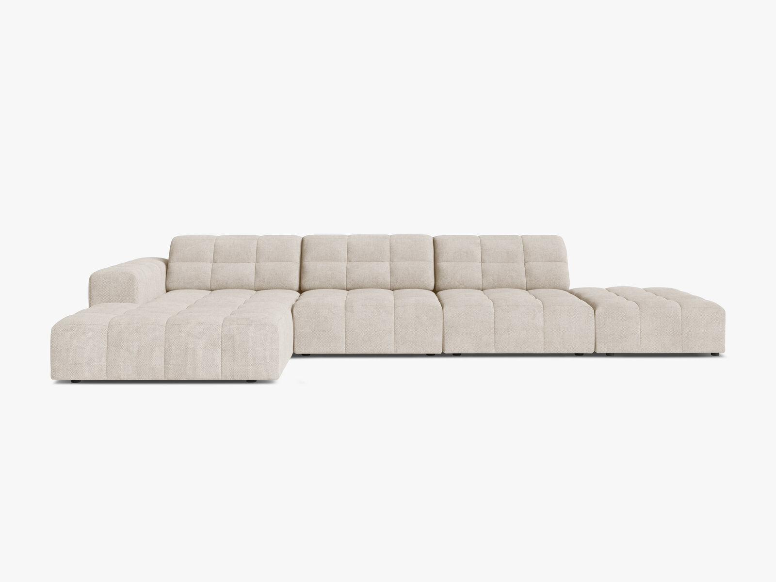 Micadoni Ecksofa Jennifer 5-Sitzer Links Chenille Eden Helles Beige