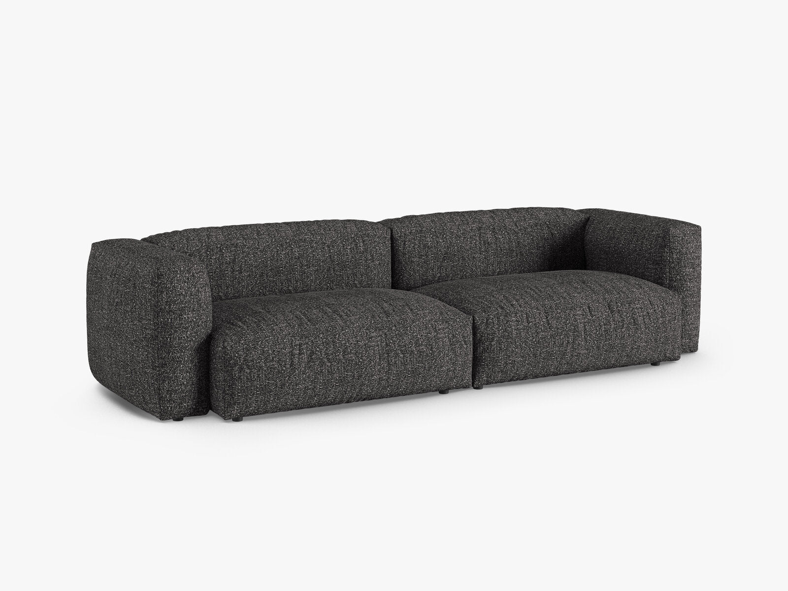 Micadoni Sofa Martina 4-Sitzer 90cm Sitztiefe Boucle Monet Anthrazit