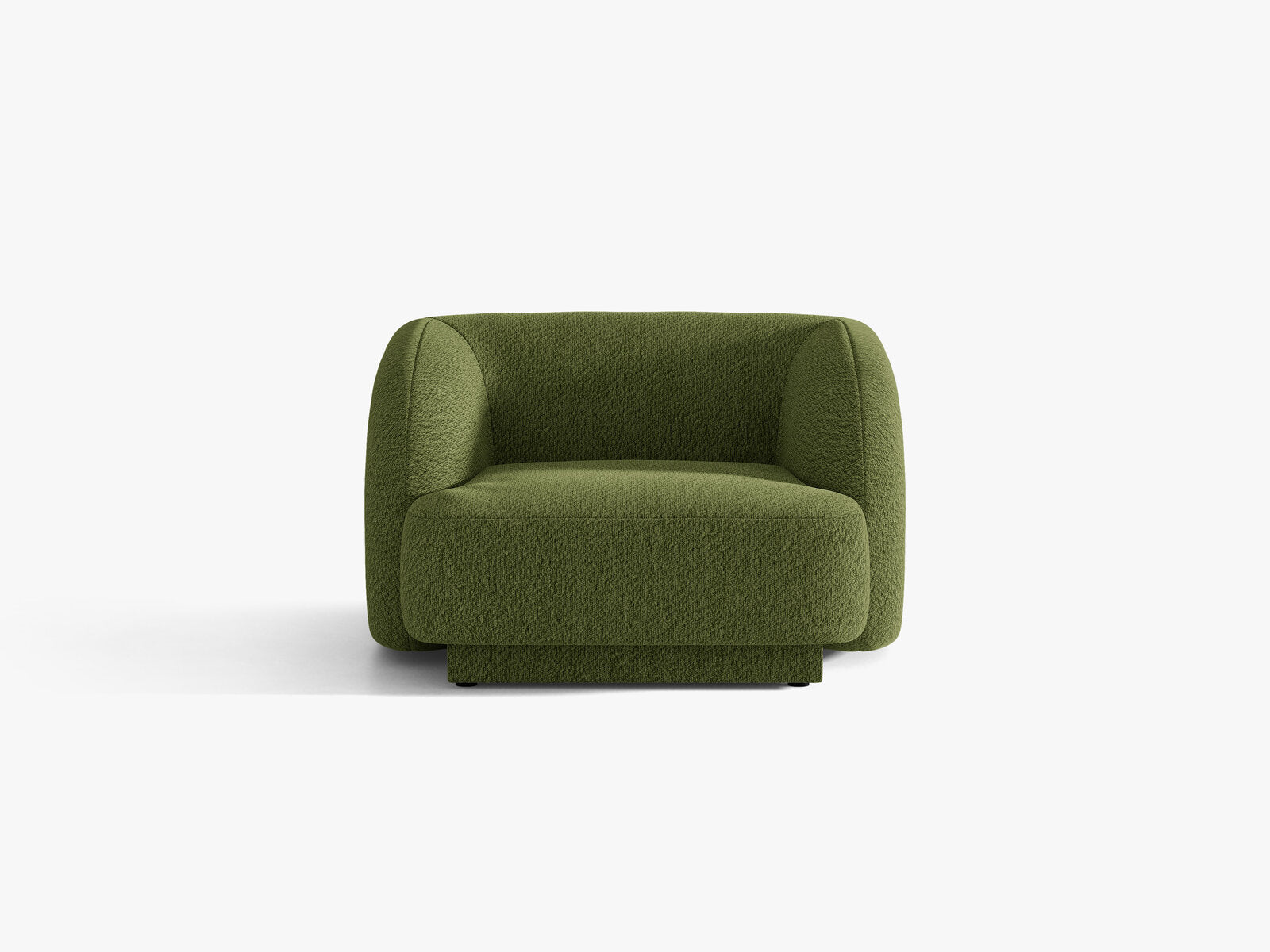 Micadoni Sessel Miley 1-Sitzer Boucle Baloo Dunkel-Olivgrün