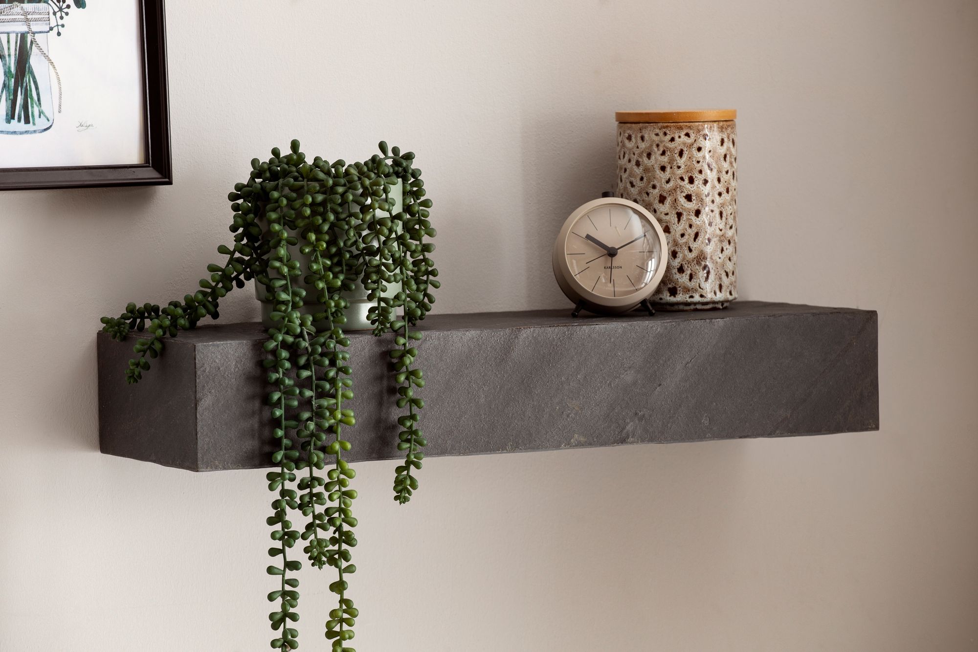 Wandregal Bodo Mango Massivholz Grau Breite 60 cm