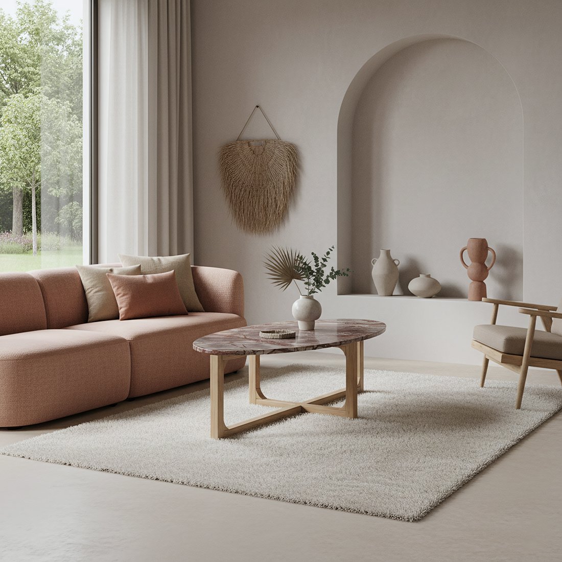 Raw Materials Marmor-Couchtisch Bizar 120x60x38cm
