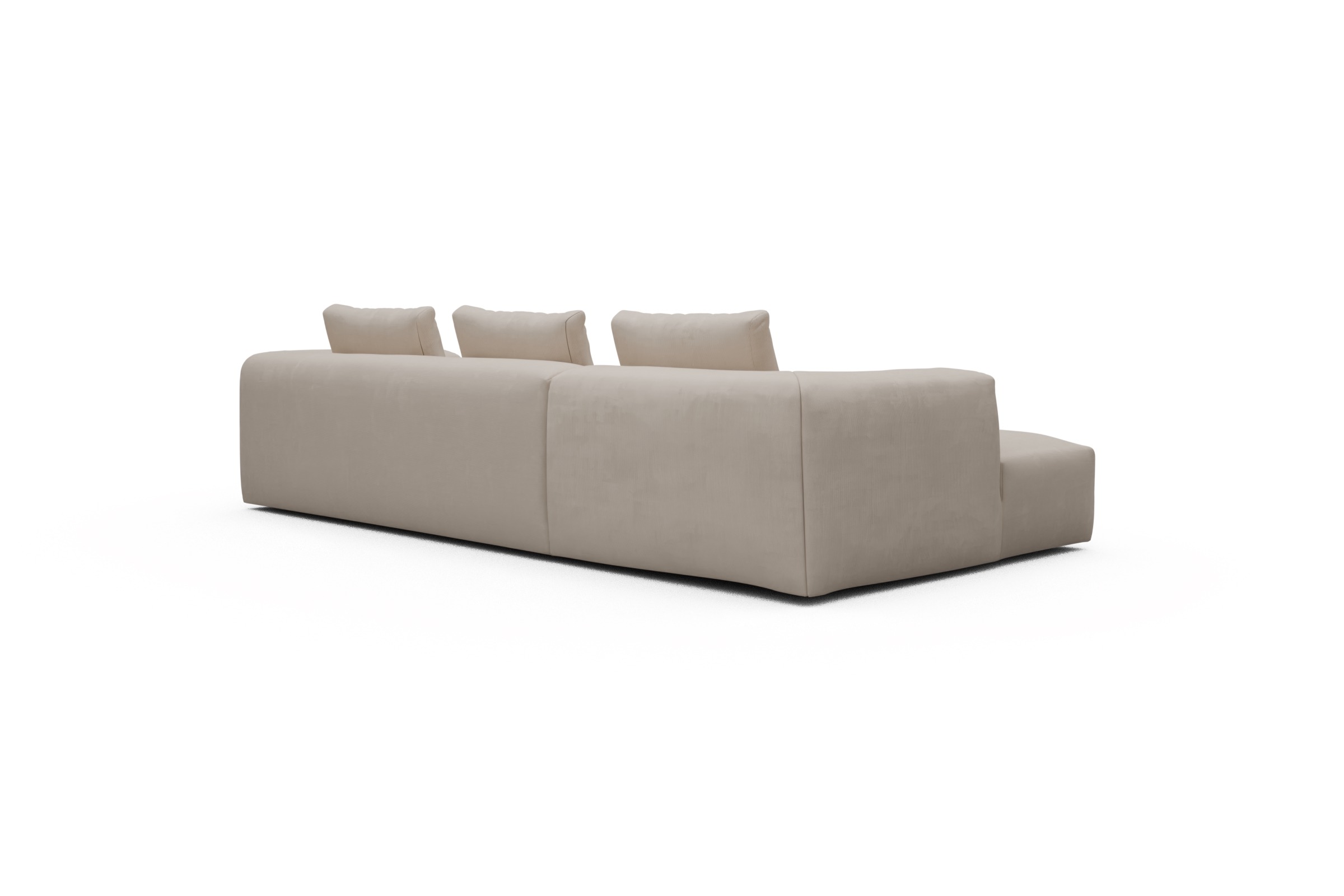 Ecksofa Fred Chaiselongue links mit 2,5-Sitzer Cordufine-Off-White
