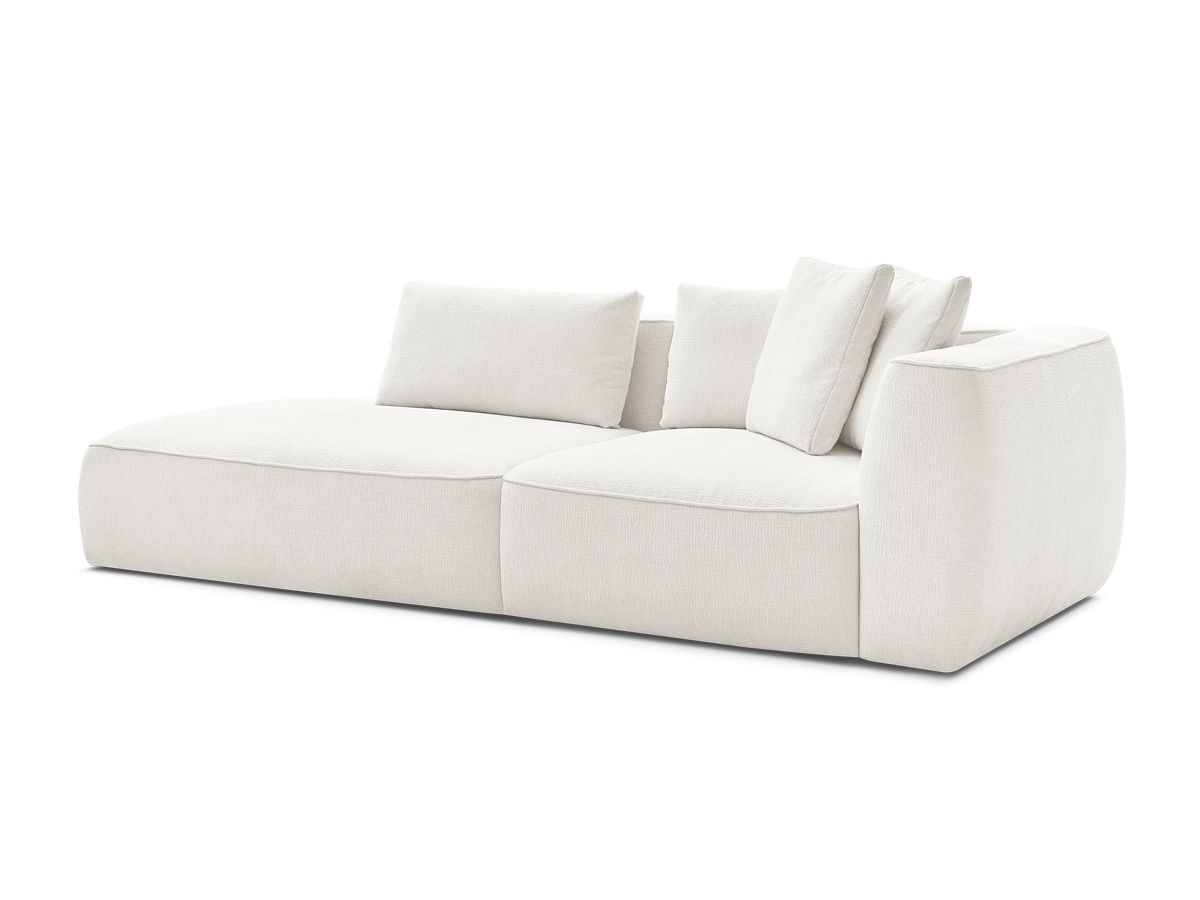 Bobochic Leopold Sofa 3-Sitzer Strukturstoff Weiß Armlehne rechts