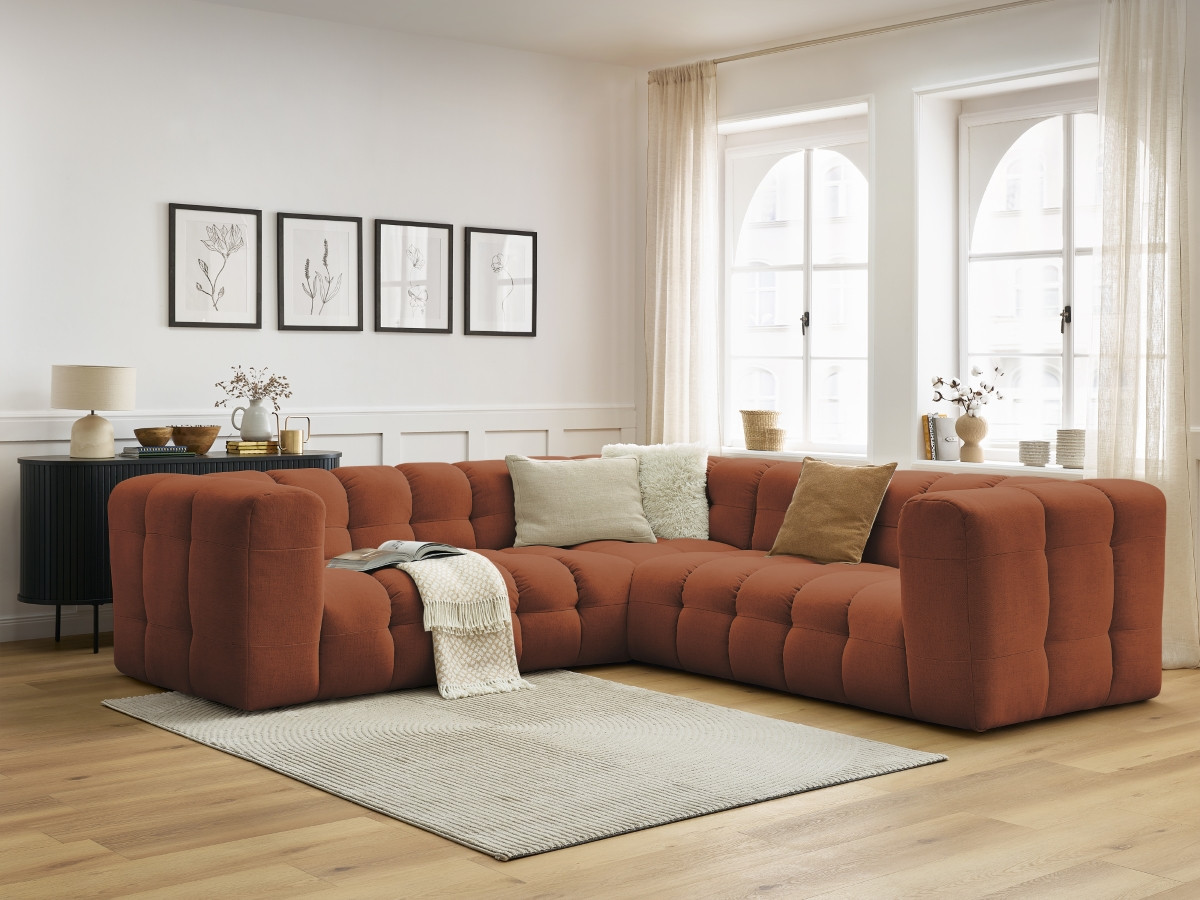 Bobochic Cloud Ecksofa 268 × 184 cm Stoff Orange