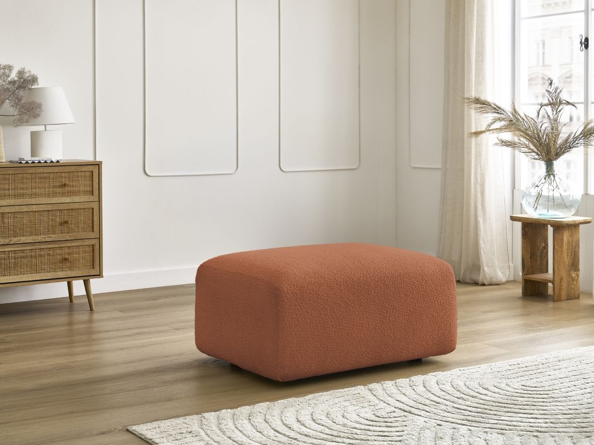 Bobochic Tina Pouf Bouclé-Stoff Orange