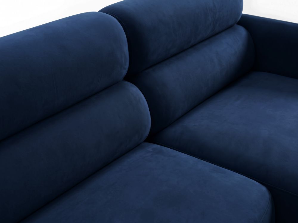 Cosmopolitan Design Ecksofa Malmo 3-Sitzer Samt Bluvel Königsblau Rechts