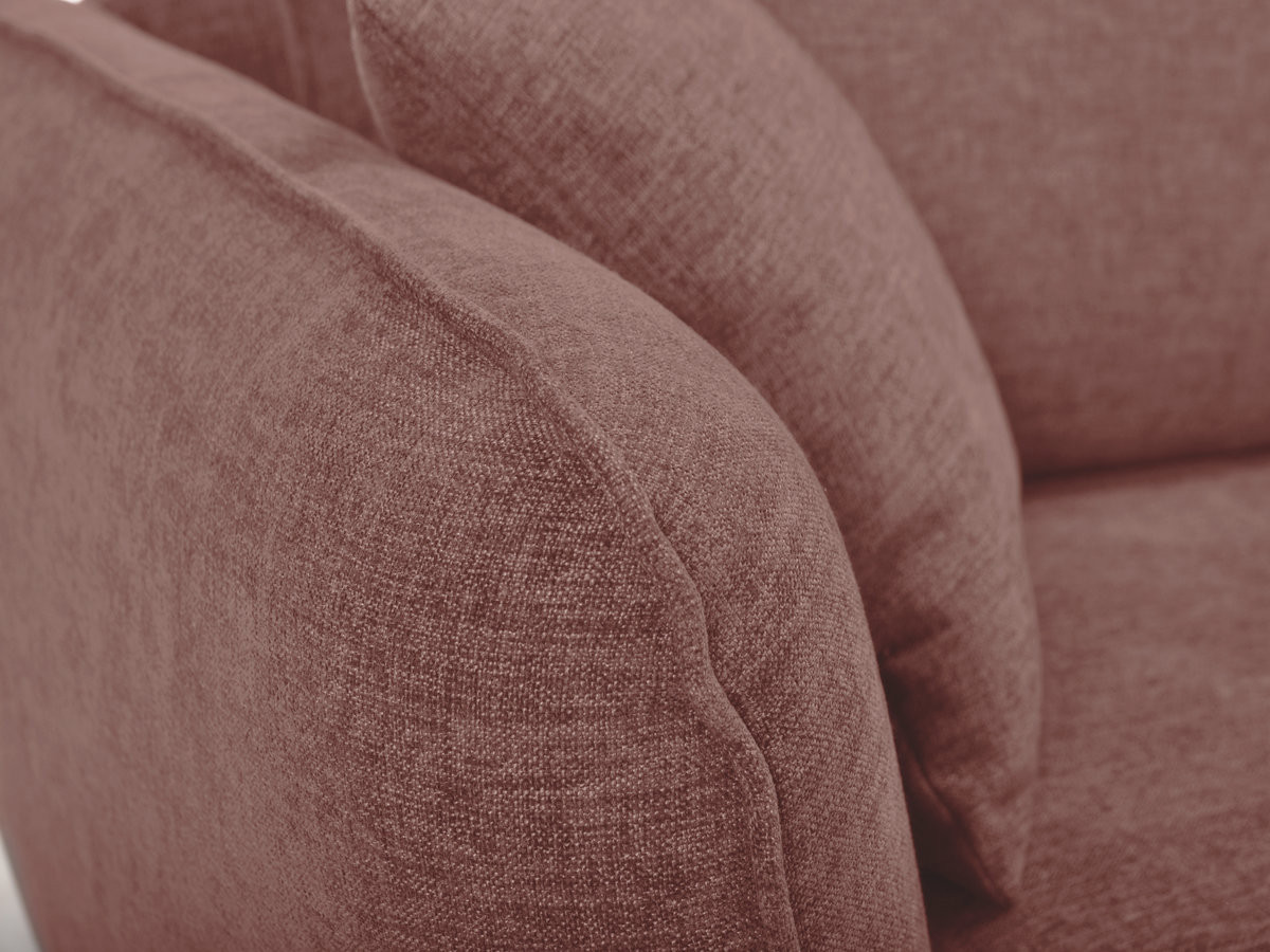 Bobochic Luigi Sofa 3-Sitzer mit Pouf Strukturstoff Rosa