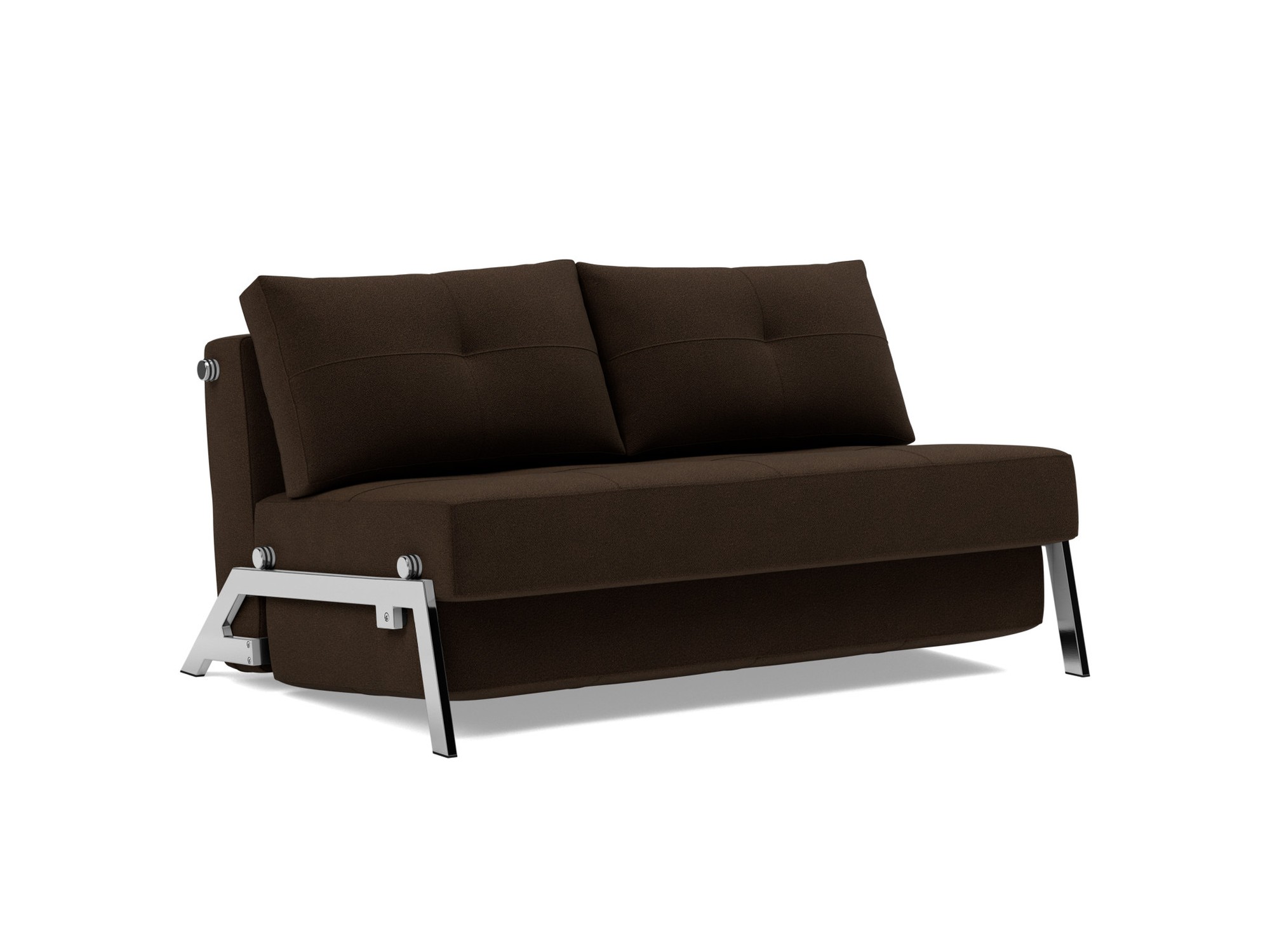 Schlafsofa Cubed 140 Strukturierter Stoff Taura 358-Chocco Beine Chrom