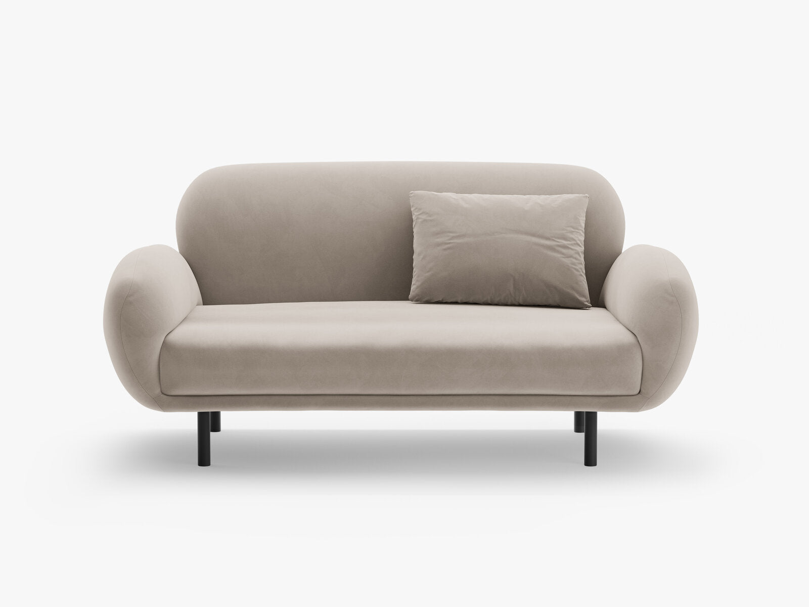 Micadoni Sofa Poppy 2-Sitzer Samt Casino Helles Beige