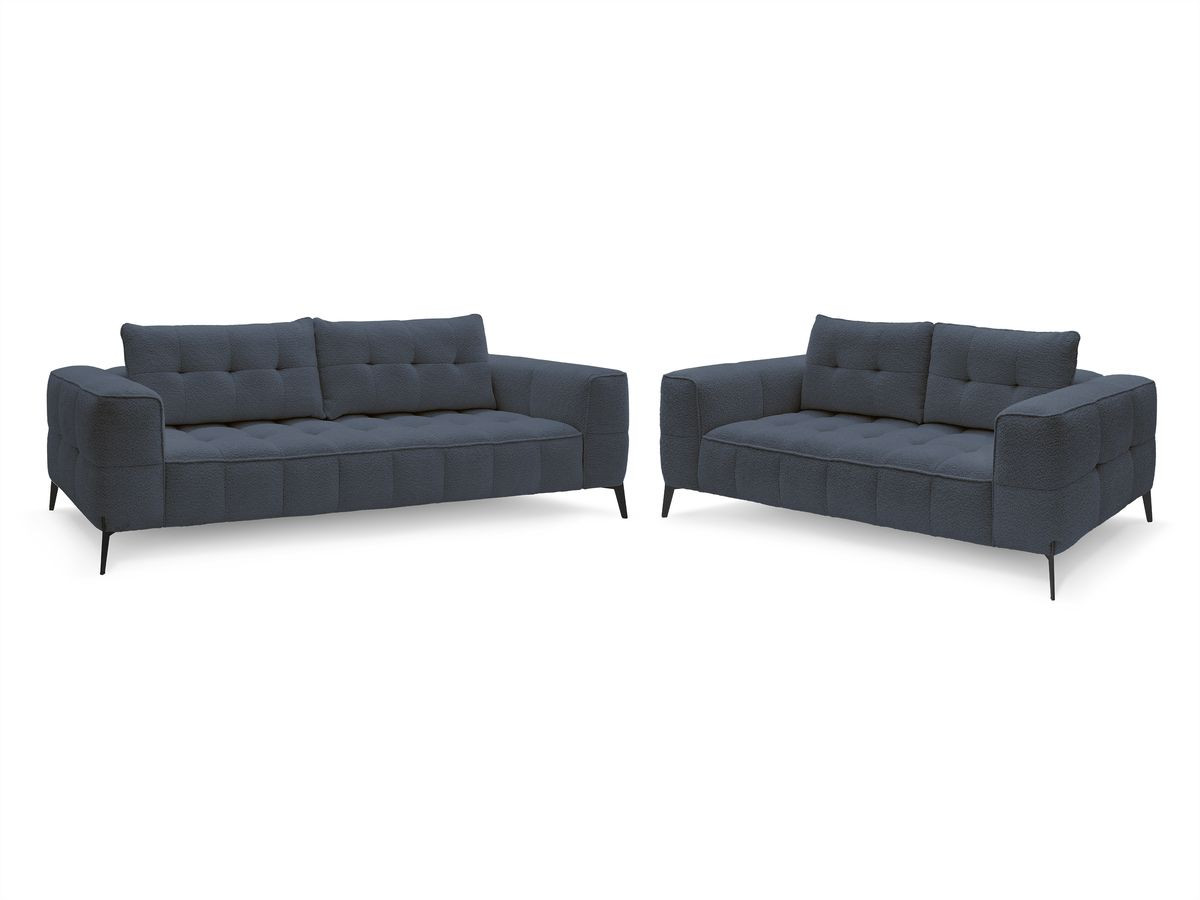Bobochic Anis Sofa 5-Sitzer Bouclé-Stoff Dunkelblau