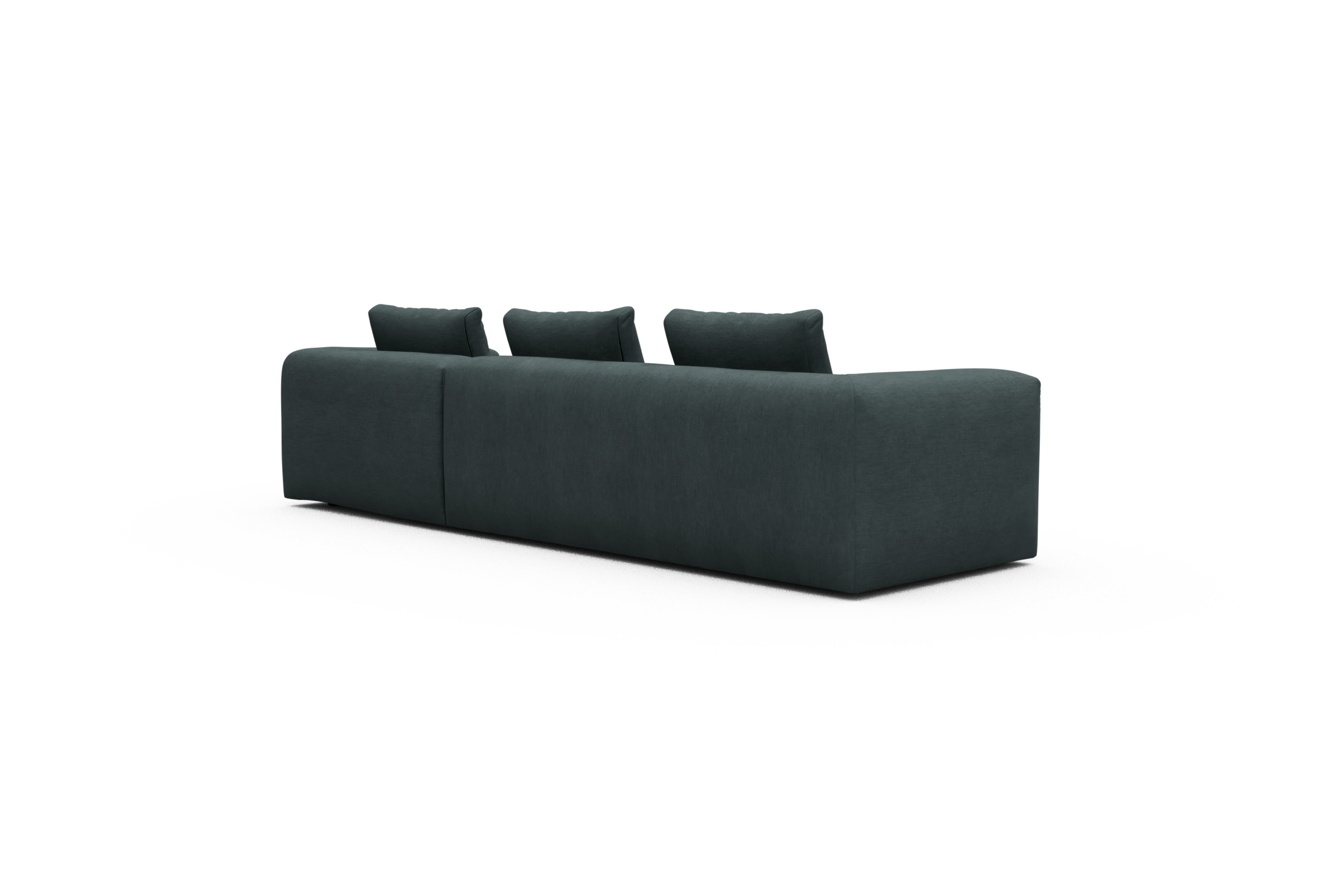 Ecksofa Fred Chaiselongue rechts mit 2,5-Sitzer Vivus-Blue