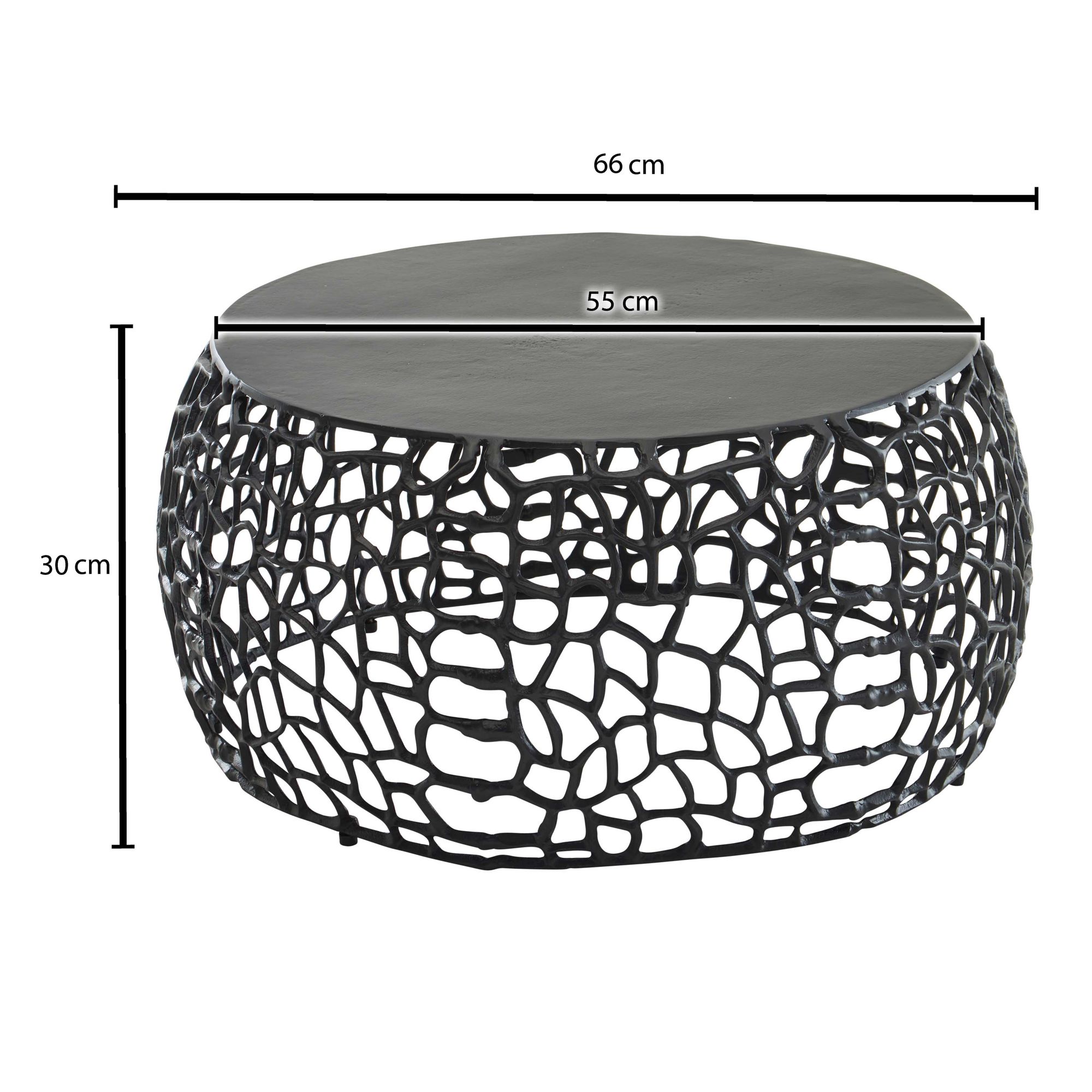 Couchtisch Brekke Schwarz Ø 66 × H 30 cm