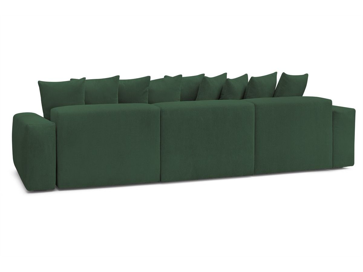 Bobochic Voltaire Wohnlandschaft mit Pouf 420 × 174 cm, Liegefläche 135 × 345 cm Cordsamt Grün