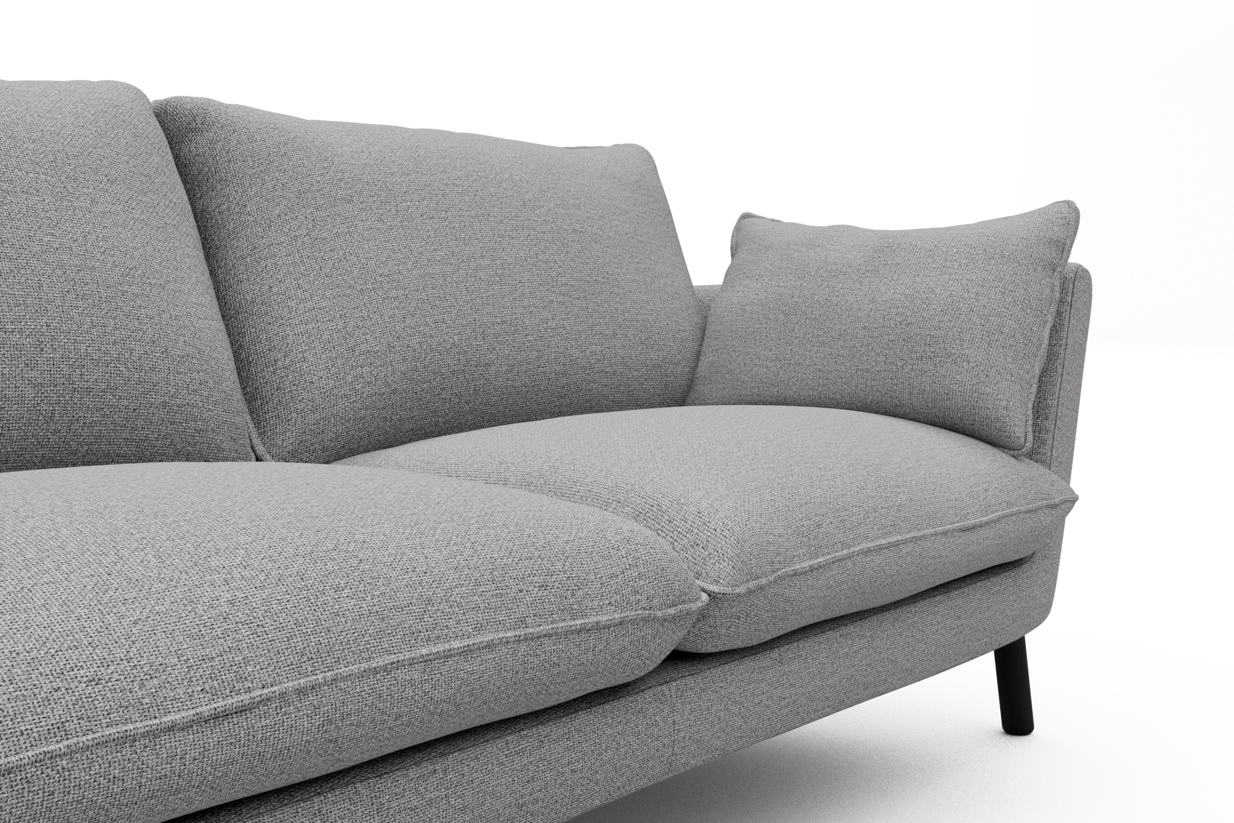 Sofa Emil 2-Sitzer Beinfarbe Eiche Schwarz Sama-Grey