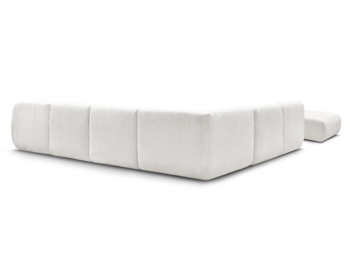 Bobochic Anda Wohnlandschaft mit Pouf 373 × 289 cm Chenille Weiß Ecke links