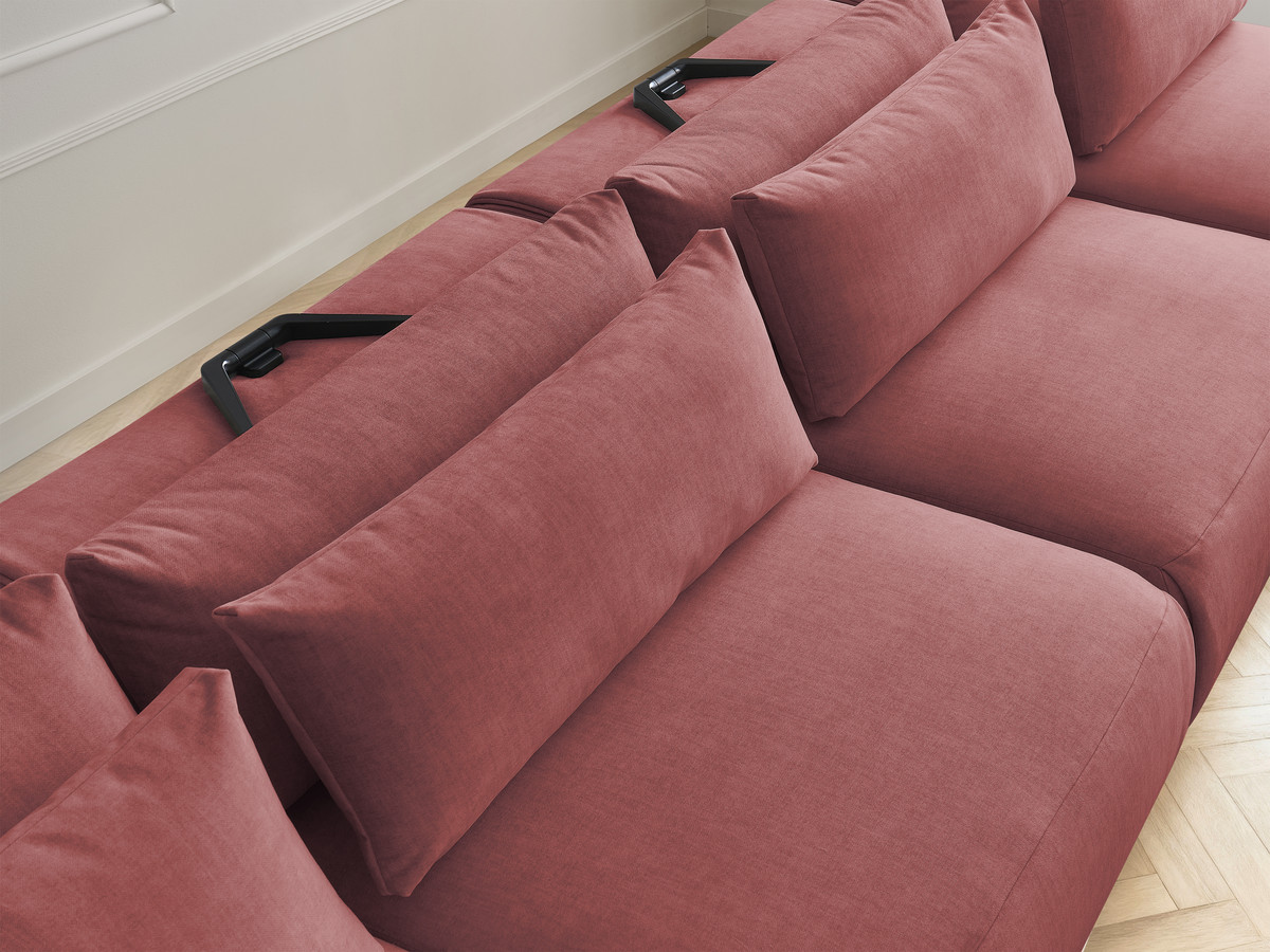 Bobochic Jana Wohnlandschaft mit großem Pouf Samt Orange