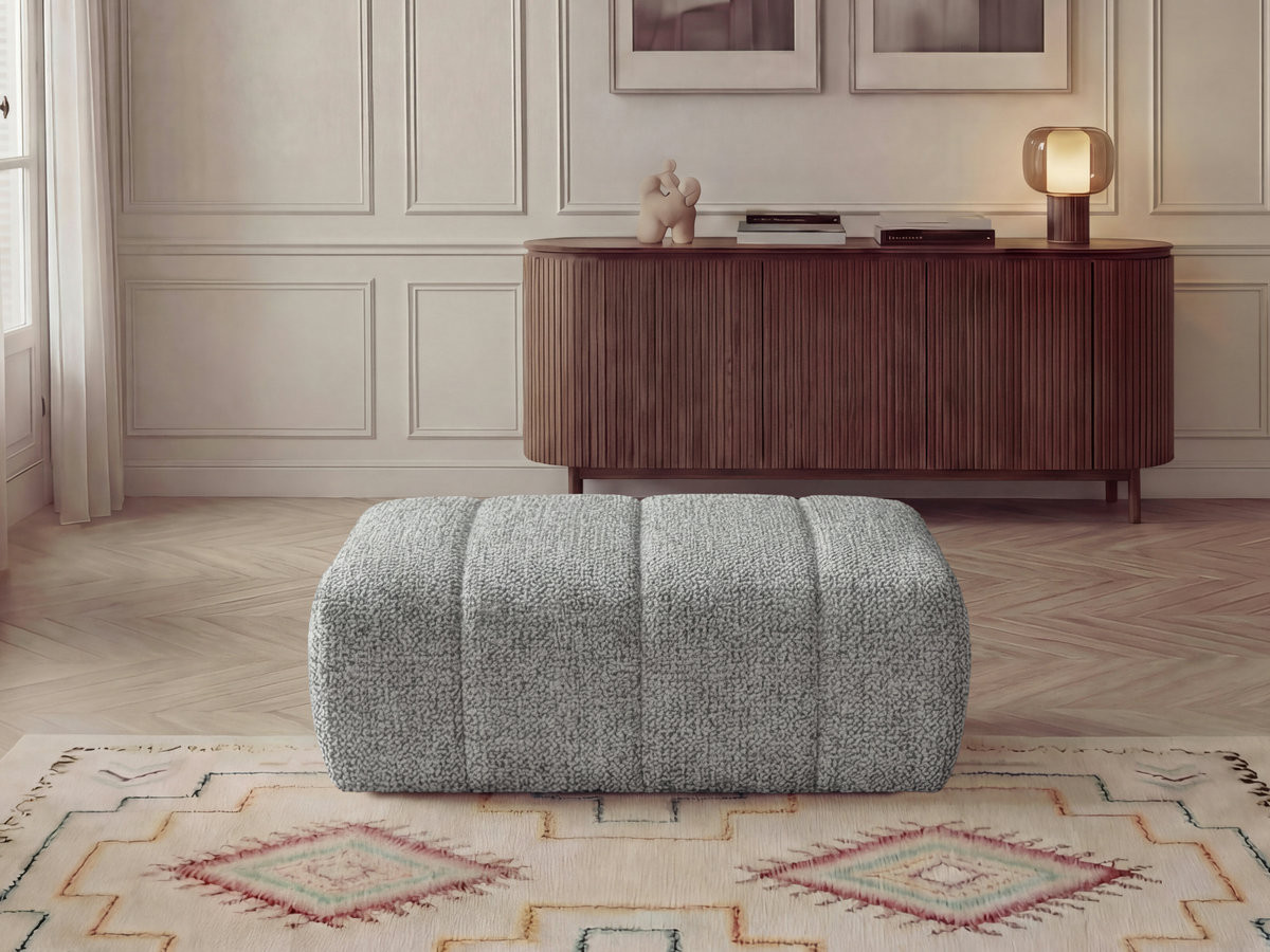 Bobochic Nesty Pouf Melange-Stoff Hellgrau