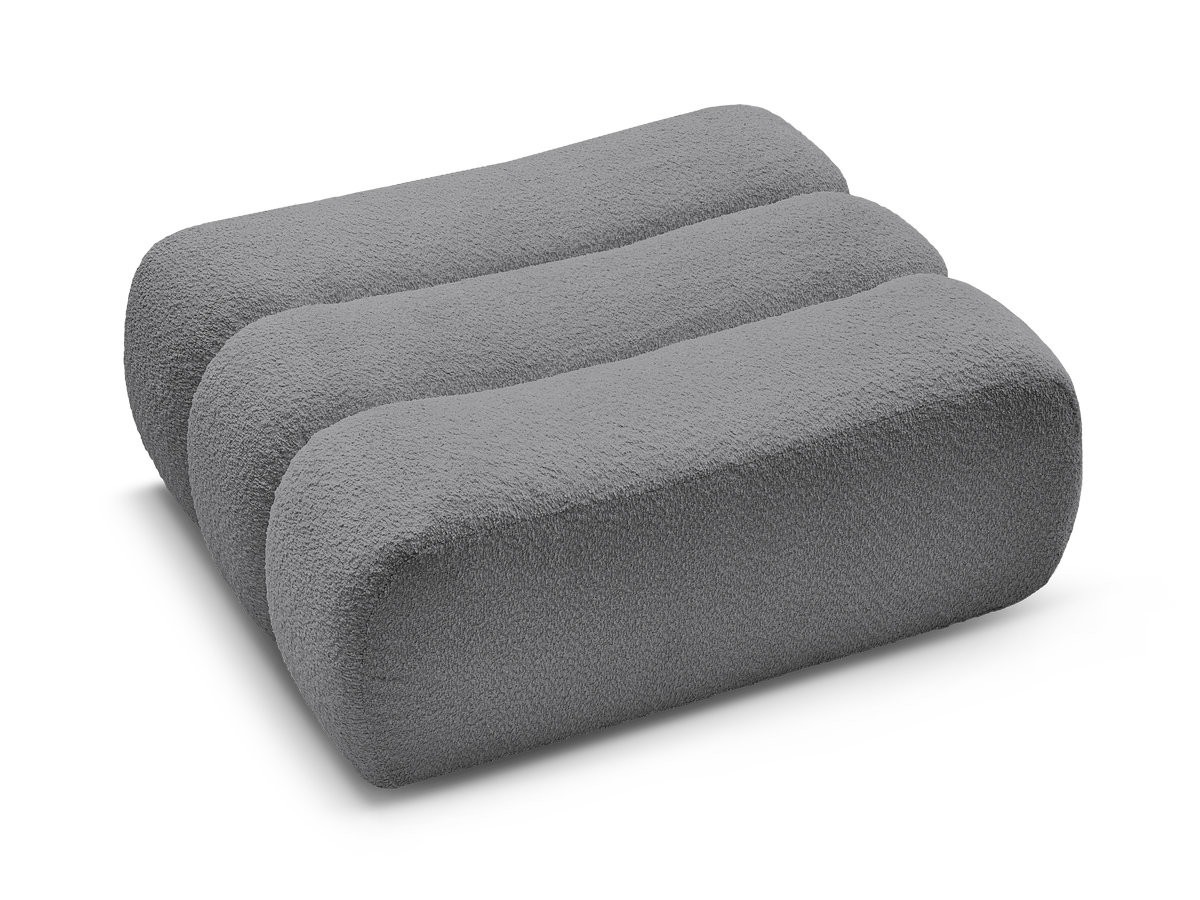 Bobochic Azra Pouf Bouclé-Stoff Dunkelgrau