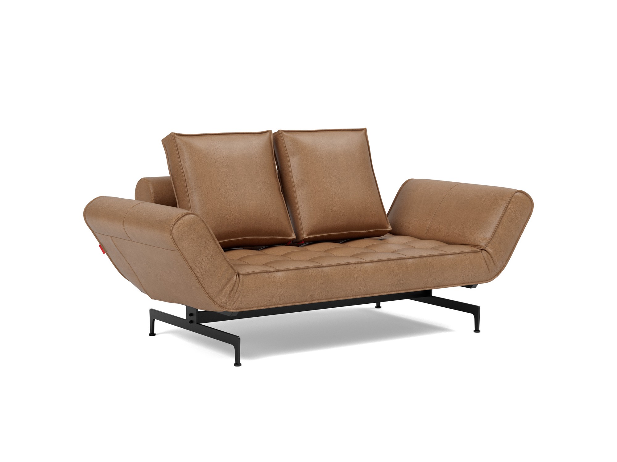 Tagesbett Ghia Lederoptik Faunal 551-Brown Beine Laser schwarz