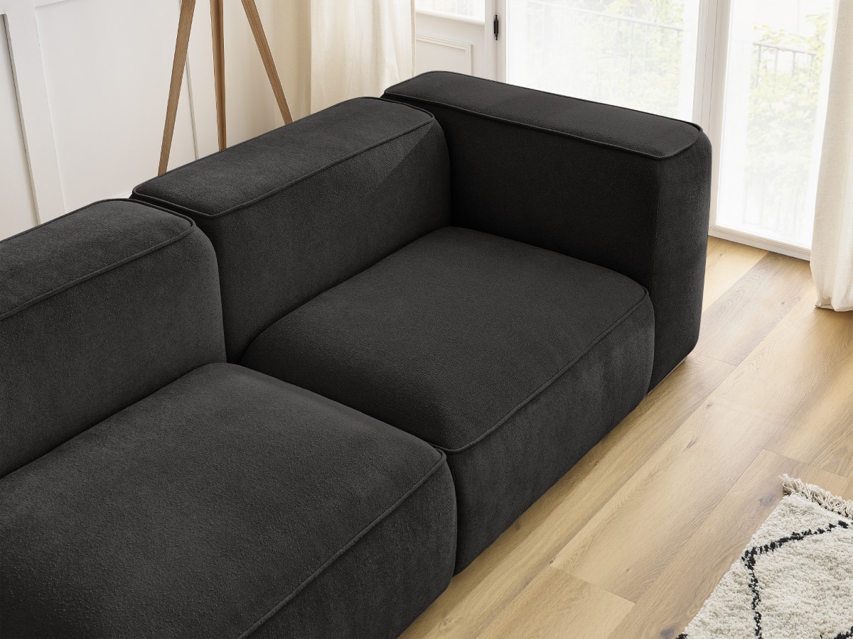 Bobochic Zephyr Sofa 3-Sitzer Strukturstoff Schwarz