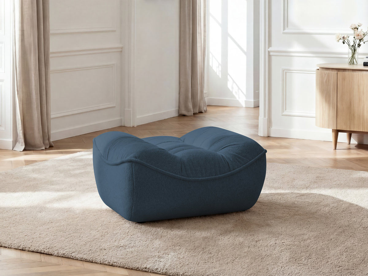 Bobochic Serena Pouf Melange-Stoff Blau