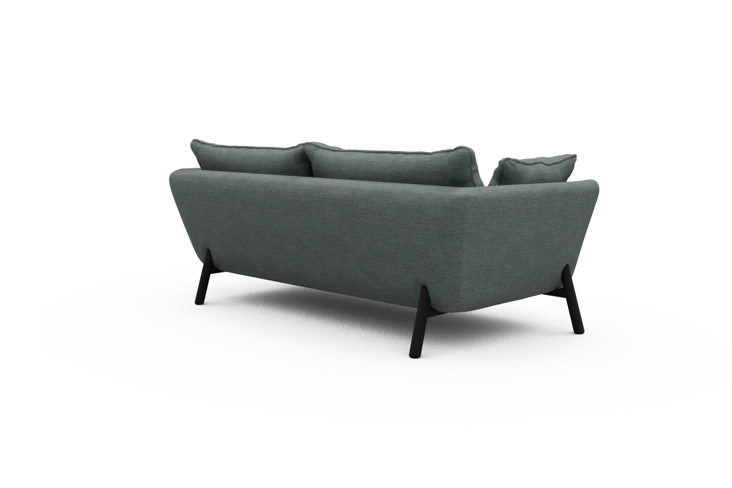 Sofa Emil PREMIUM 2-Sitzer Beinfarbe Eiche Schwarz Carreno-Ice-Blue