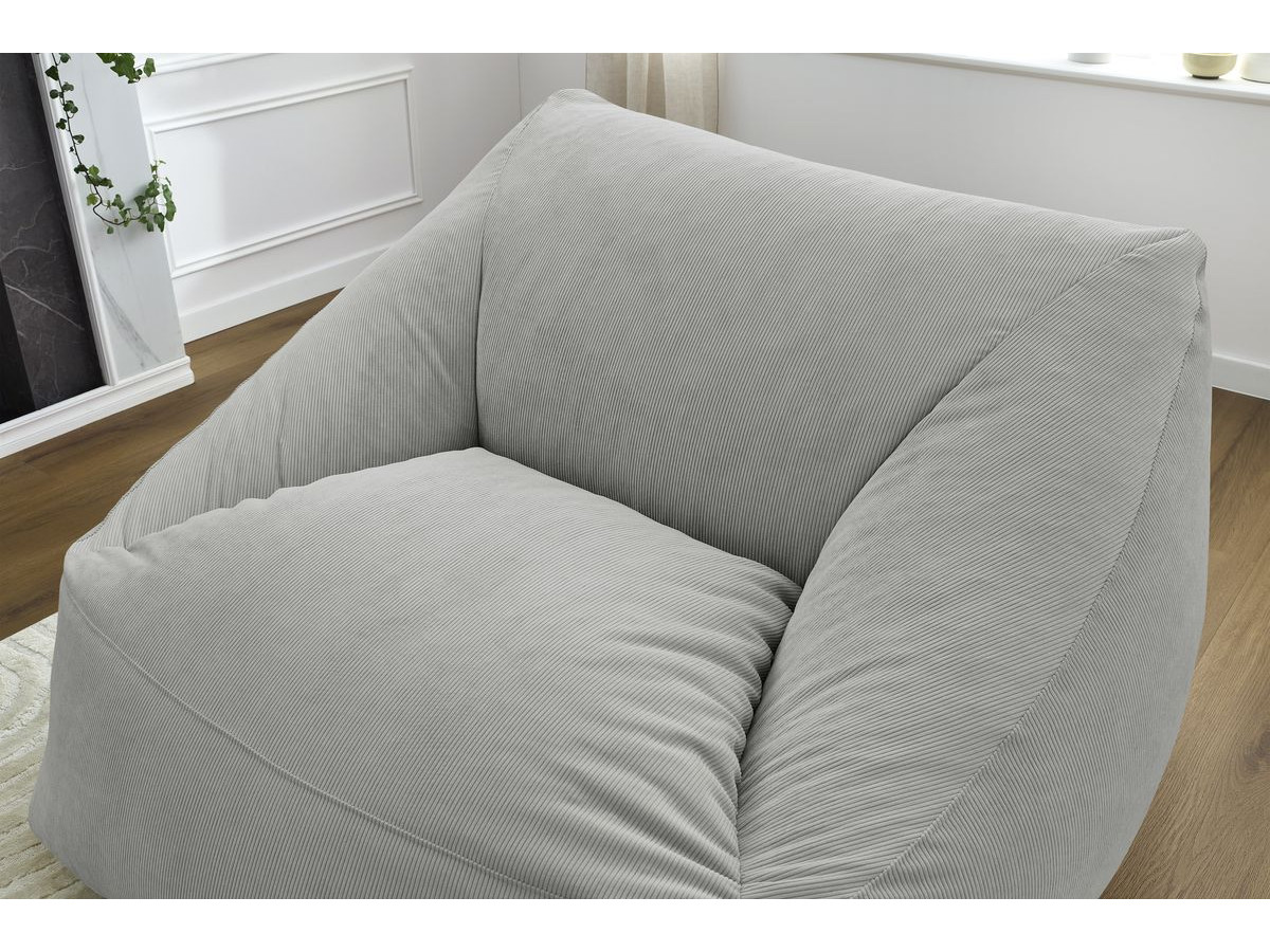 Bobochic Lilibet Pouf Cordsamt Hellgrau