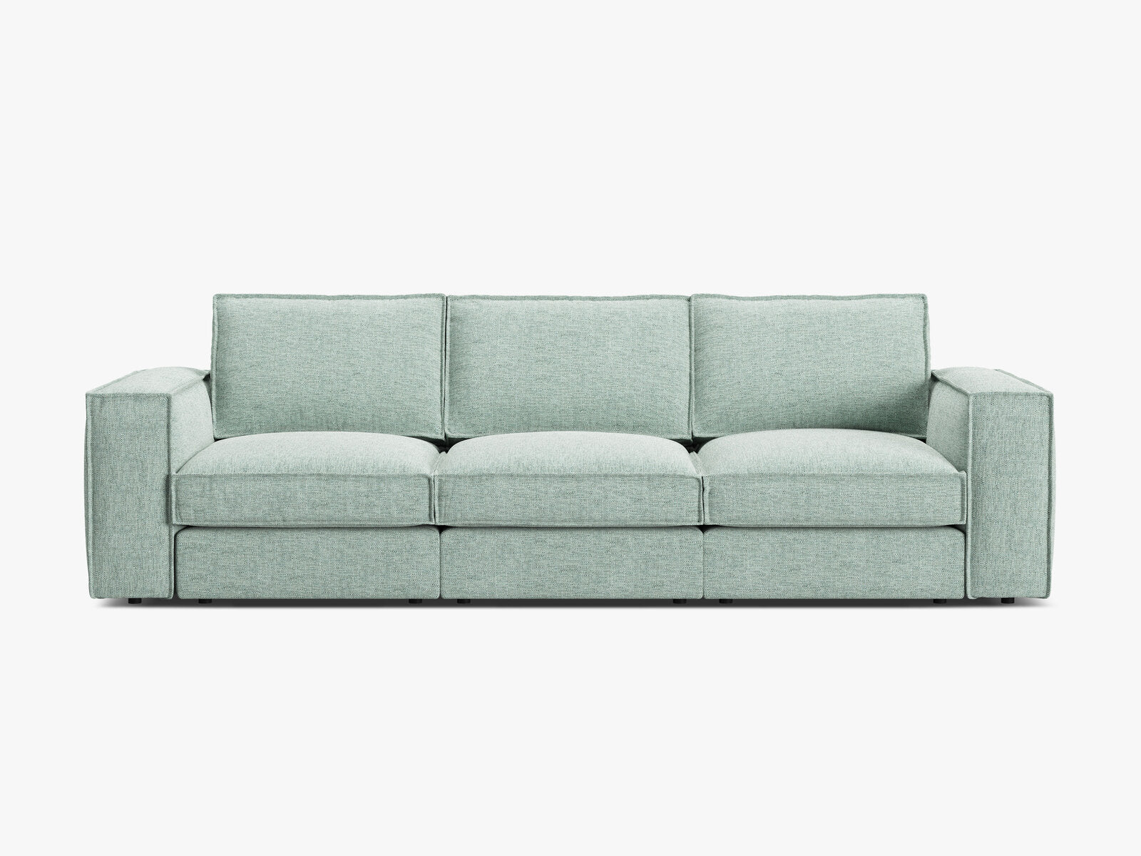 Micadoni modulares Sofa Pola 4-Sitzer Strukturierter Stoff Babel Minze
