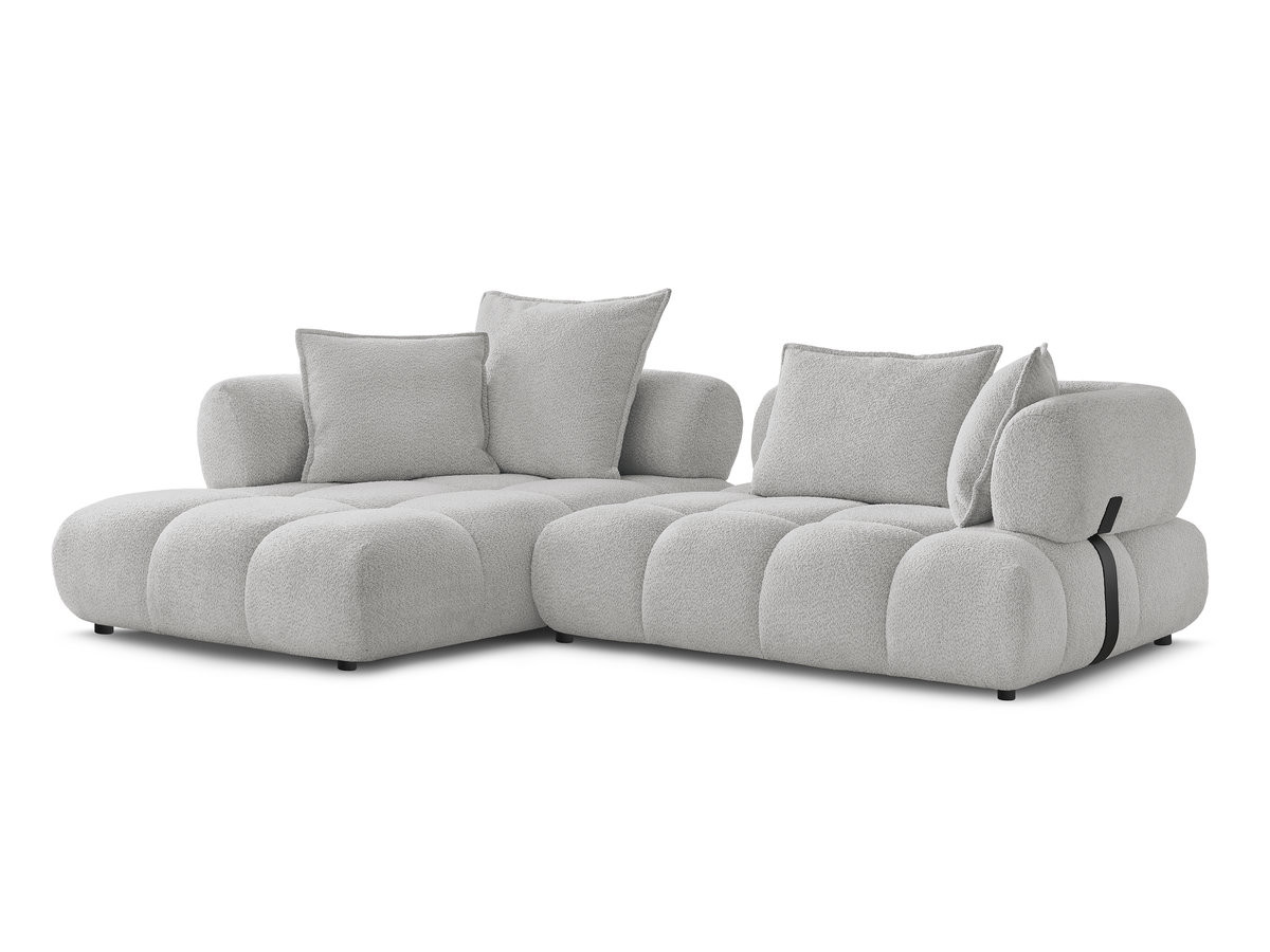 Bobochic Alya Ecksofa Bouclé-Stoff Hellgrau Ecke links