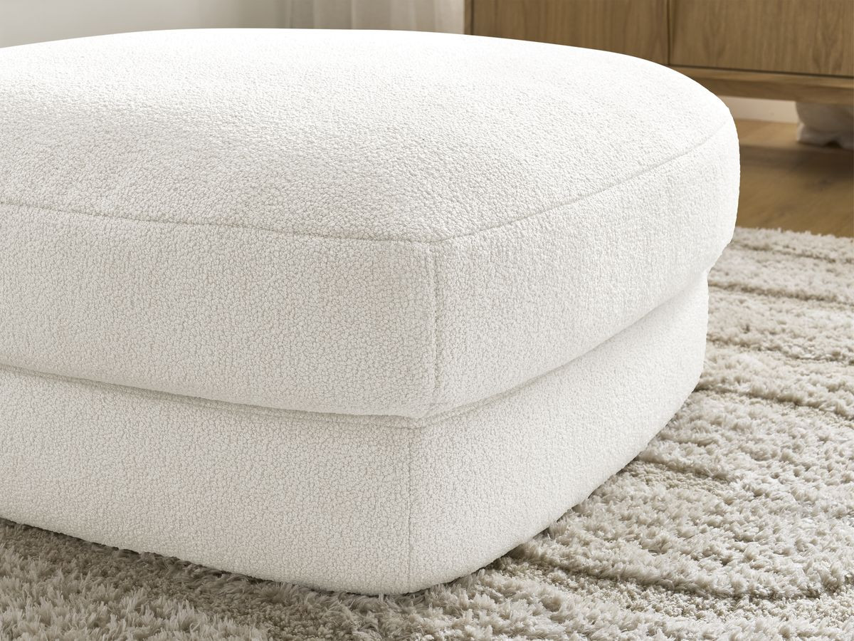 Bobochic Leonore Pouf Bouclé-Stoff Weiß