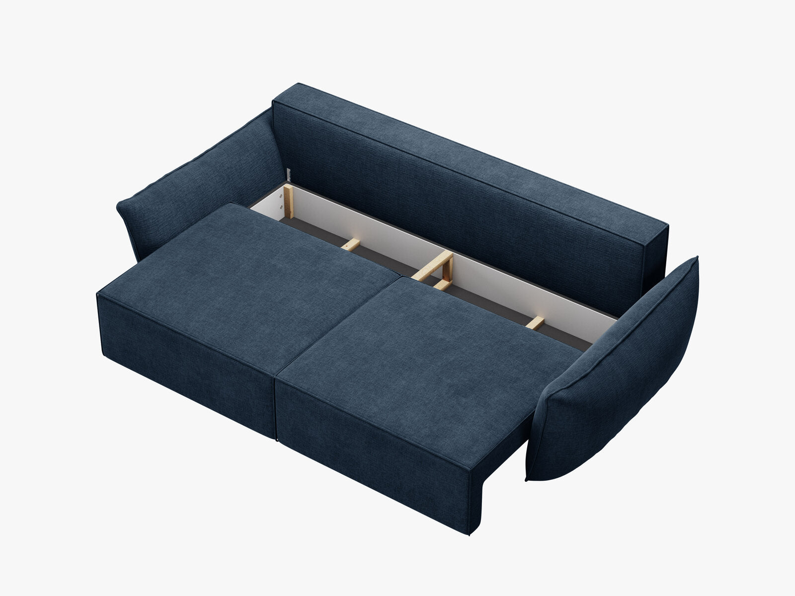 Micadoni Kaelle Schlafsofa 3-Sitzer mit Bettkasten Chenille Over The Horizon Königsblau
