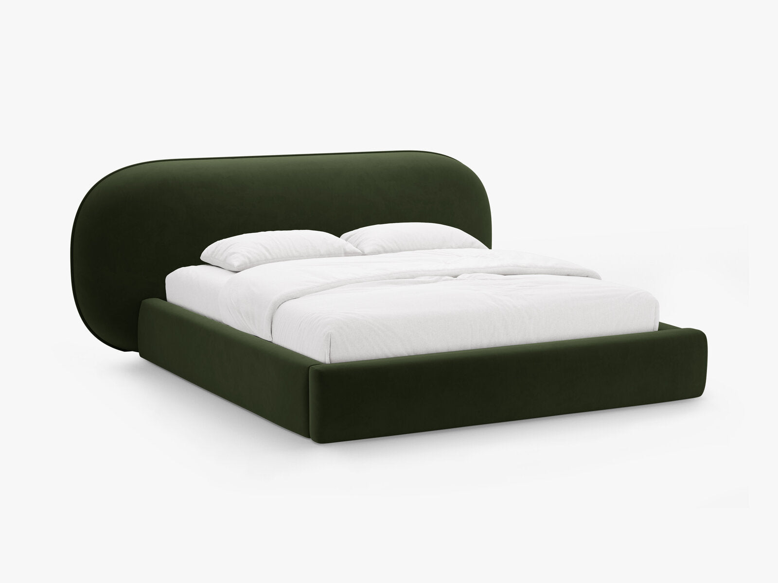 Micadoni Stauraumbett mit Kopfteil Ovalo Samt Magic Velvet Armeegrün 140x200