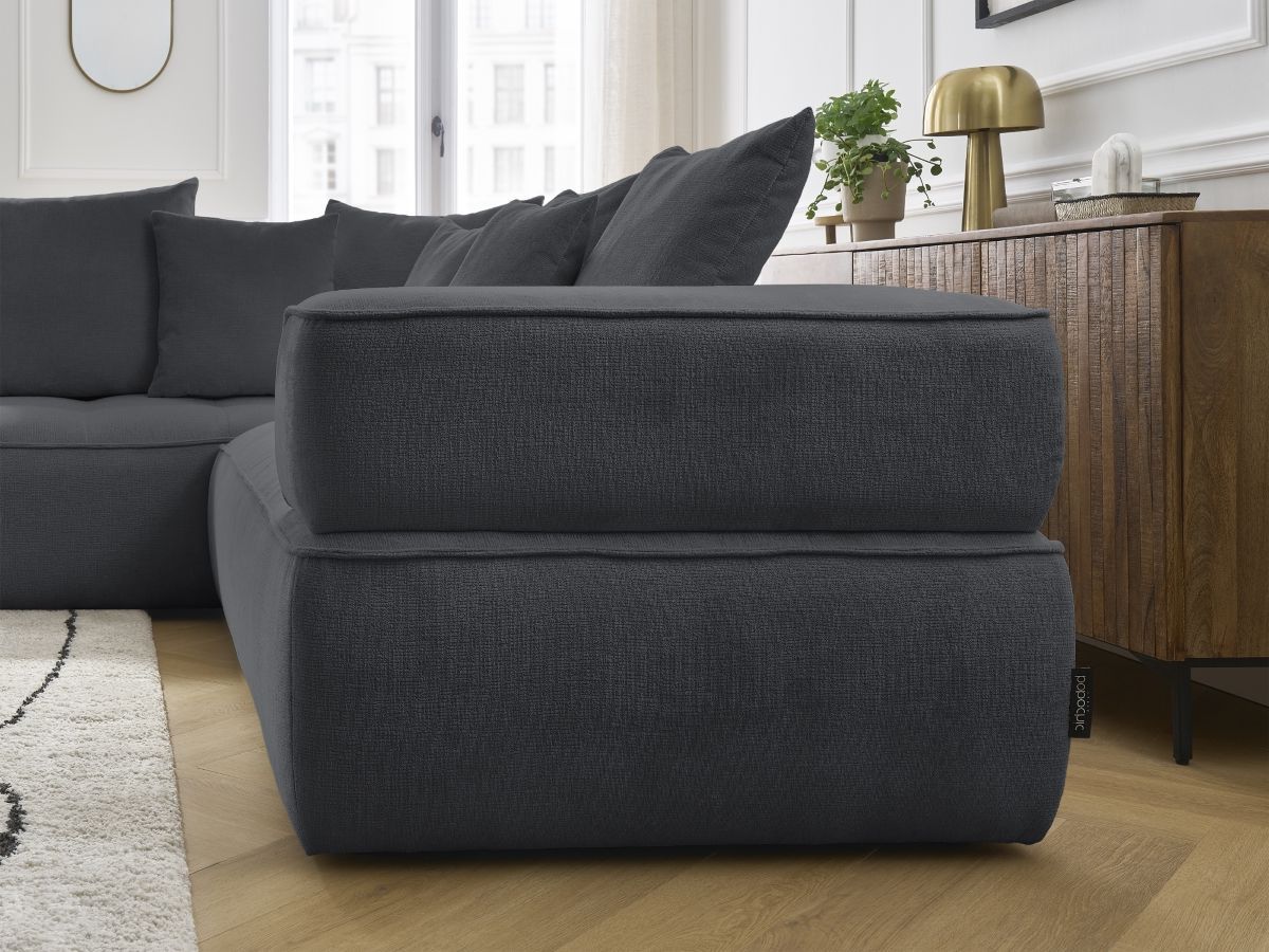 Bobochic Whesley Ecksofa Stoff Dunkelgrau Ecke links