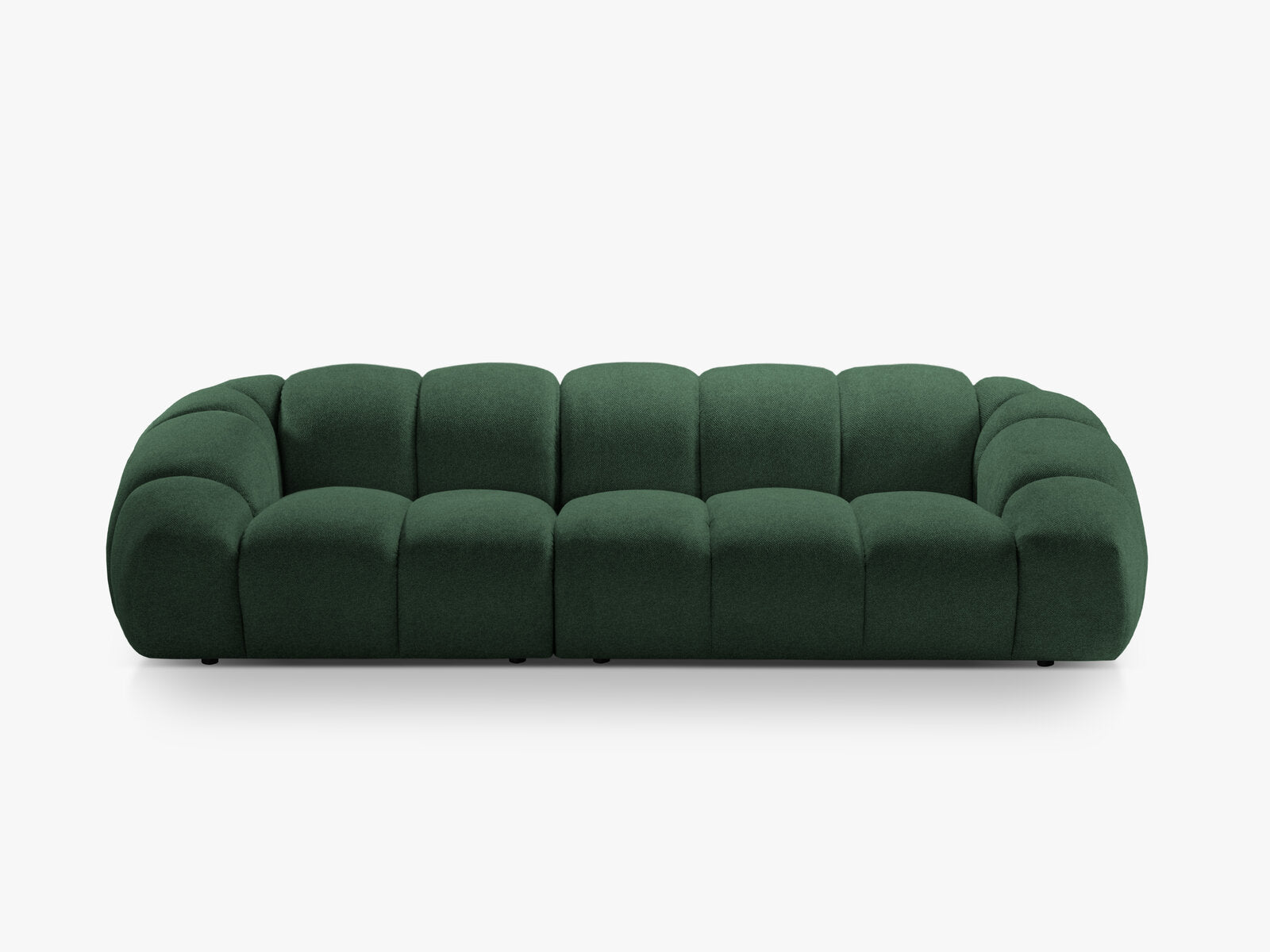 Micadoni Sofa Diana 4-Sitzer Strukturierter Samtstoff Grün