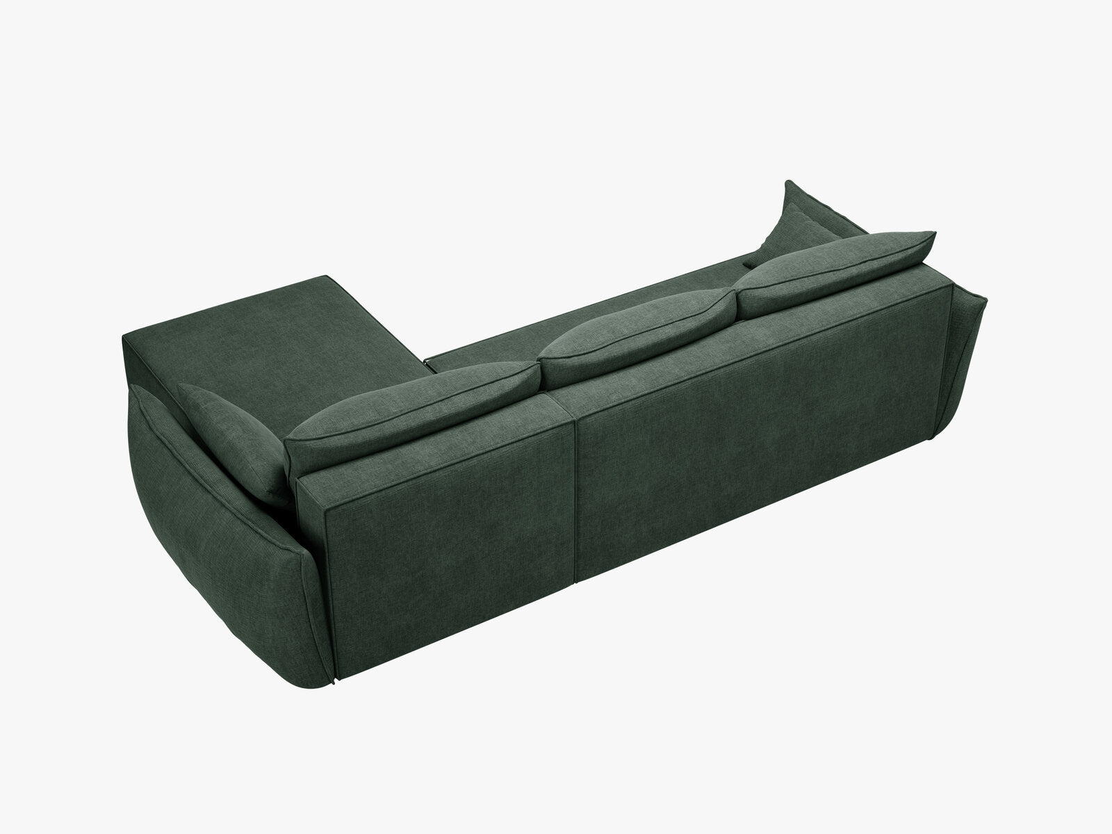Micadoni Kaelle Ecksofa mit Bettfunktion und Stauraum Links Chenille Over The Horizon Flaschengrün