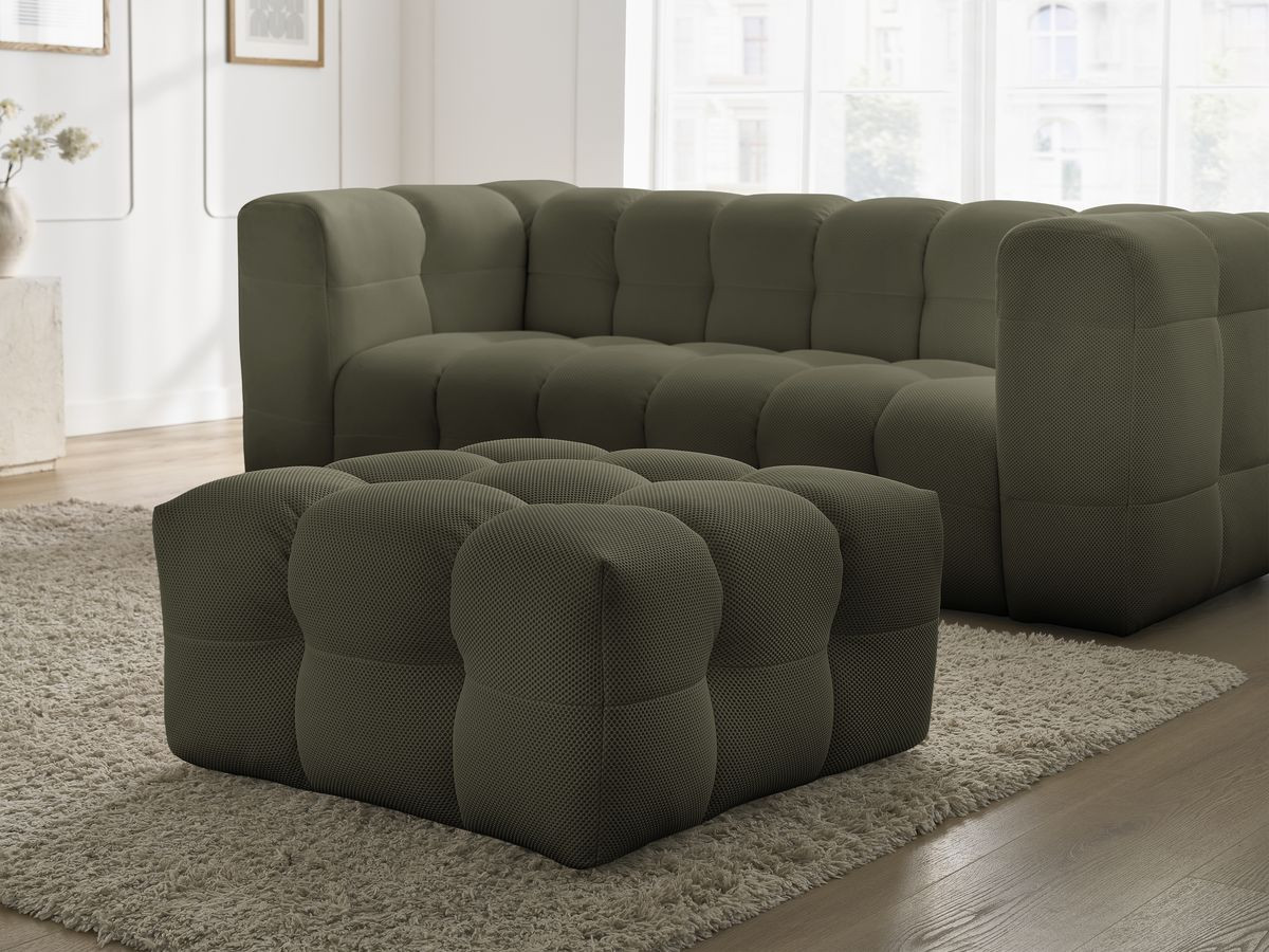 Bobochic Cloud Sofa 4-Sitzer mit Pouf Mesh-Stoff Grün