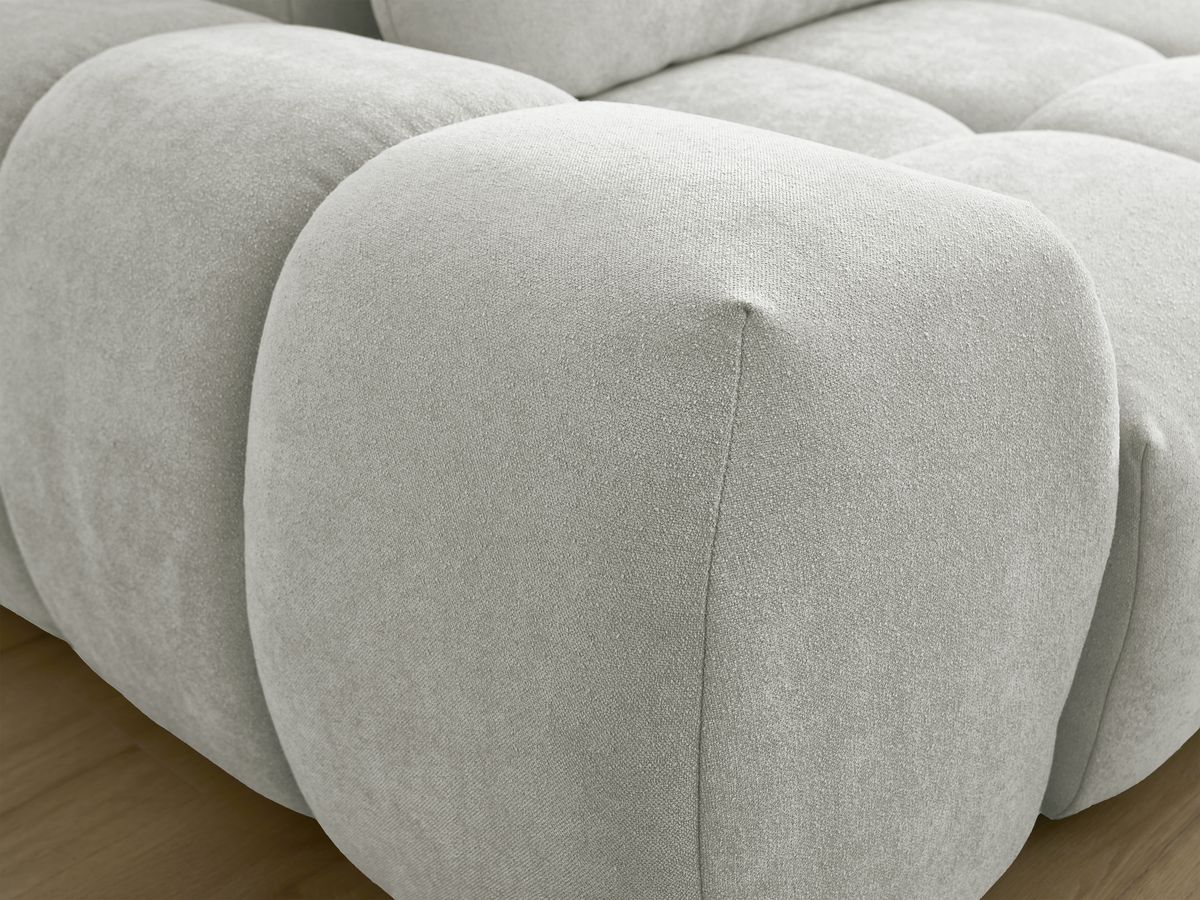 Bobochic Everest Sofa 3-Sitzer, 2 Kissen Strukturstoff Hellgrau