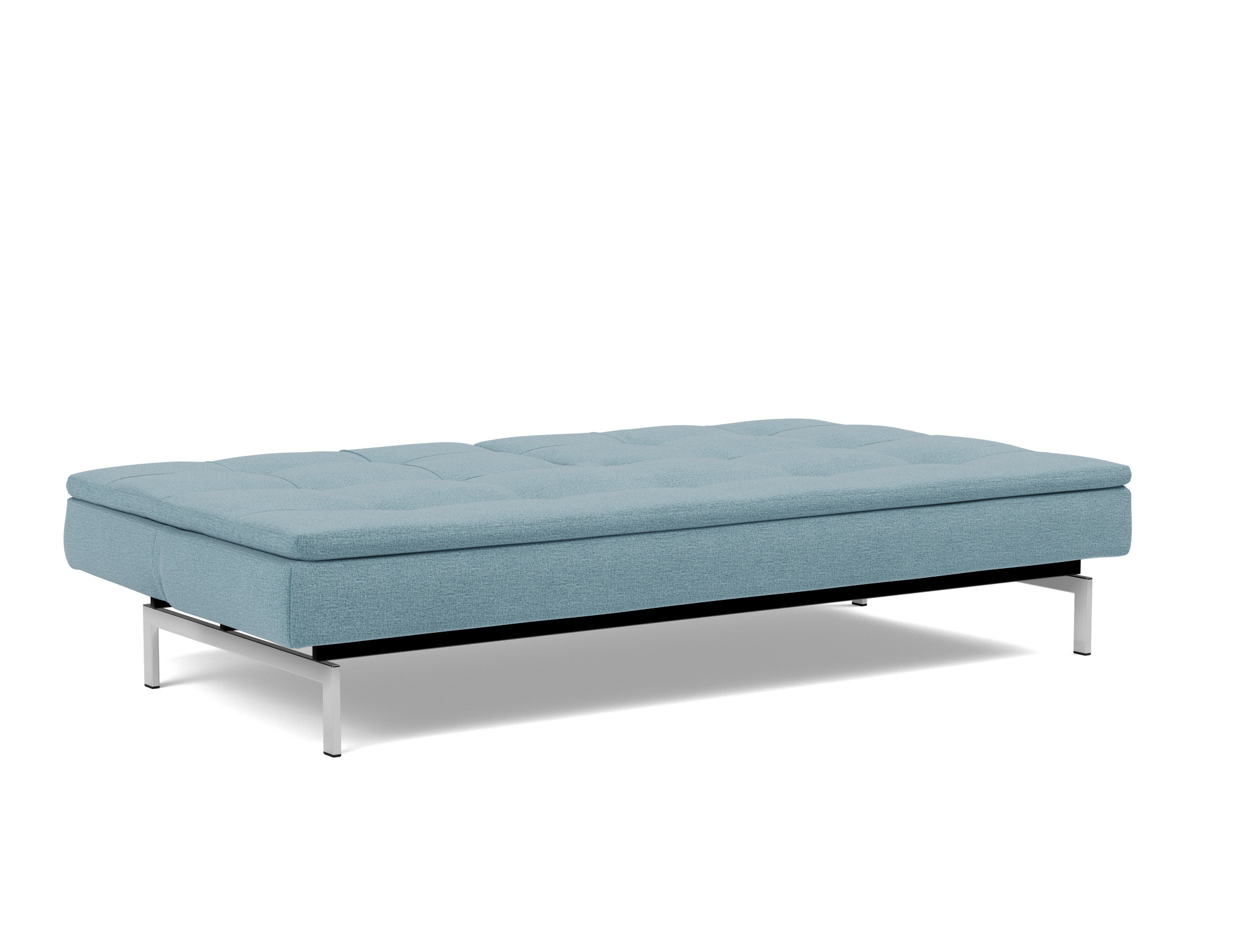Schlafsofa Dublexo Flachgewebe Mixed Dance 525-Light-Blue Beine Chrom