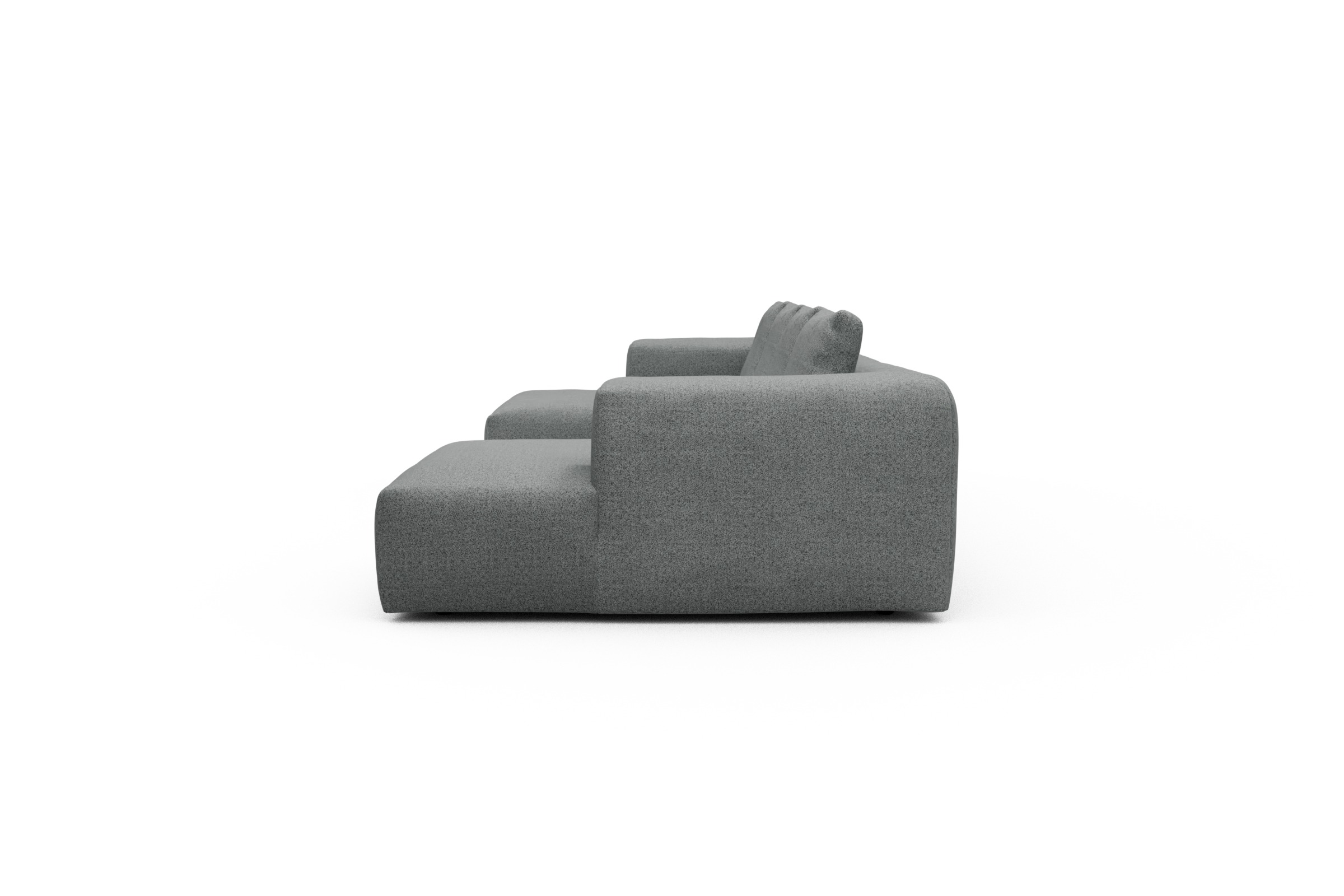 Wohnlandschaft Fred mit 2-Sitzer und Chaiselongue beidseitig Aivi-Gravet-Grey