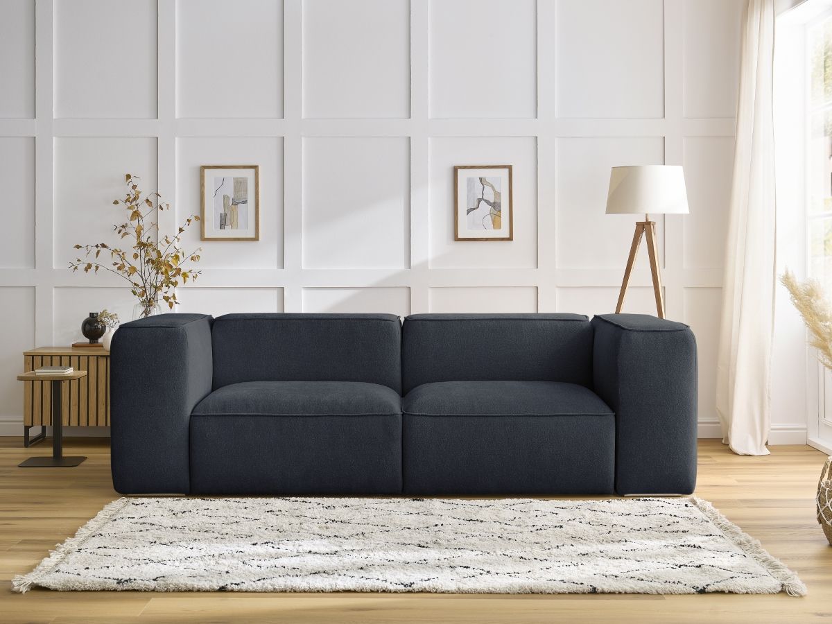 Bobochic Zephyr Sofa 2-Sitzer Strukturstoff Dunkelblau