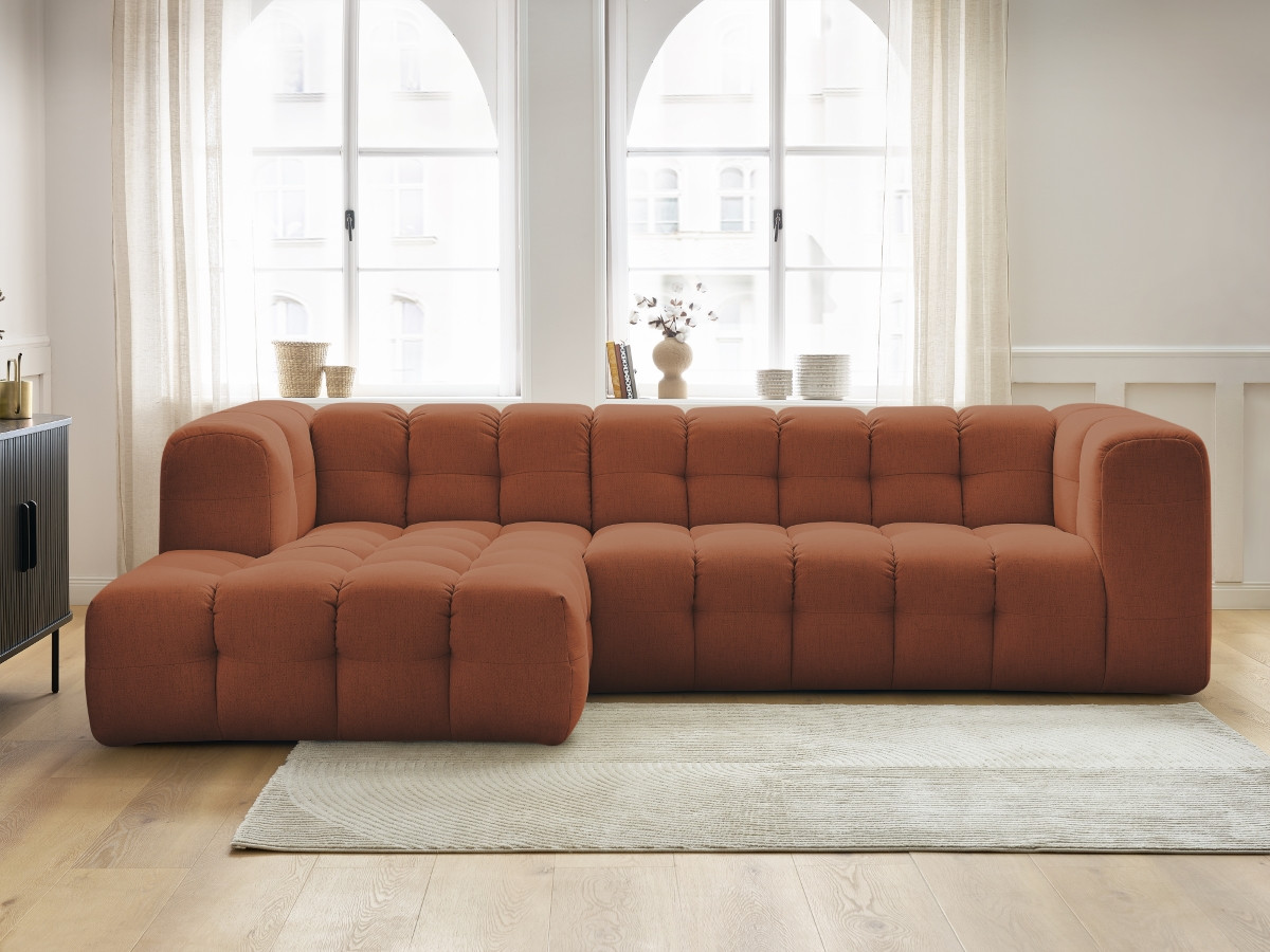 Bobochic Cloud Ecksofa 288 × 184 cm Stoff Orange Ecke links
