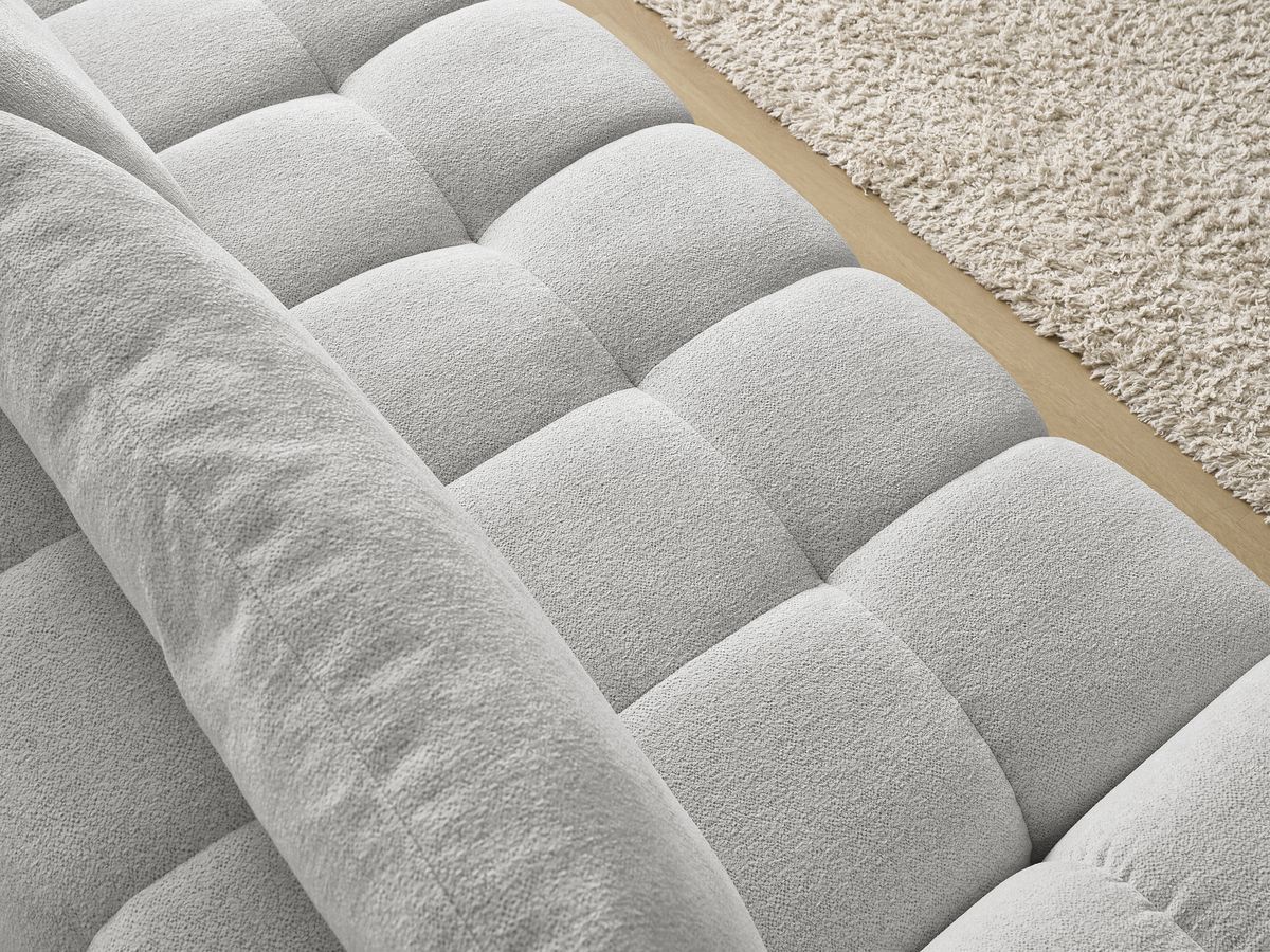 Bobochic Everest Sofa 3-Sitzer, 2 Kissen Melange-Stoff Hellgrau
