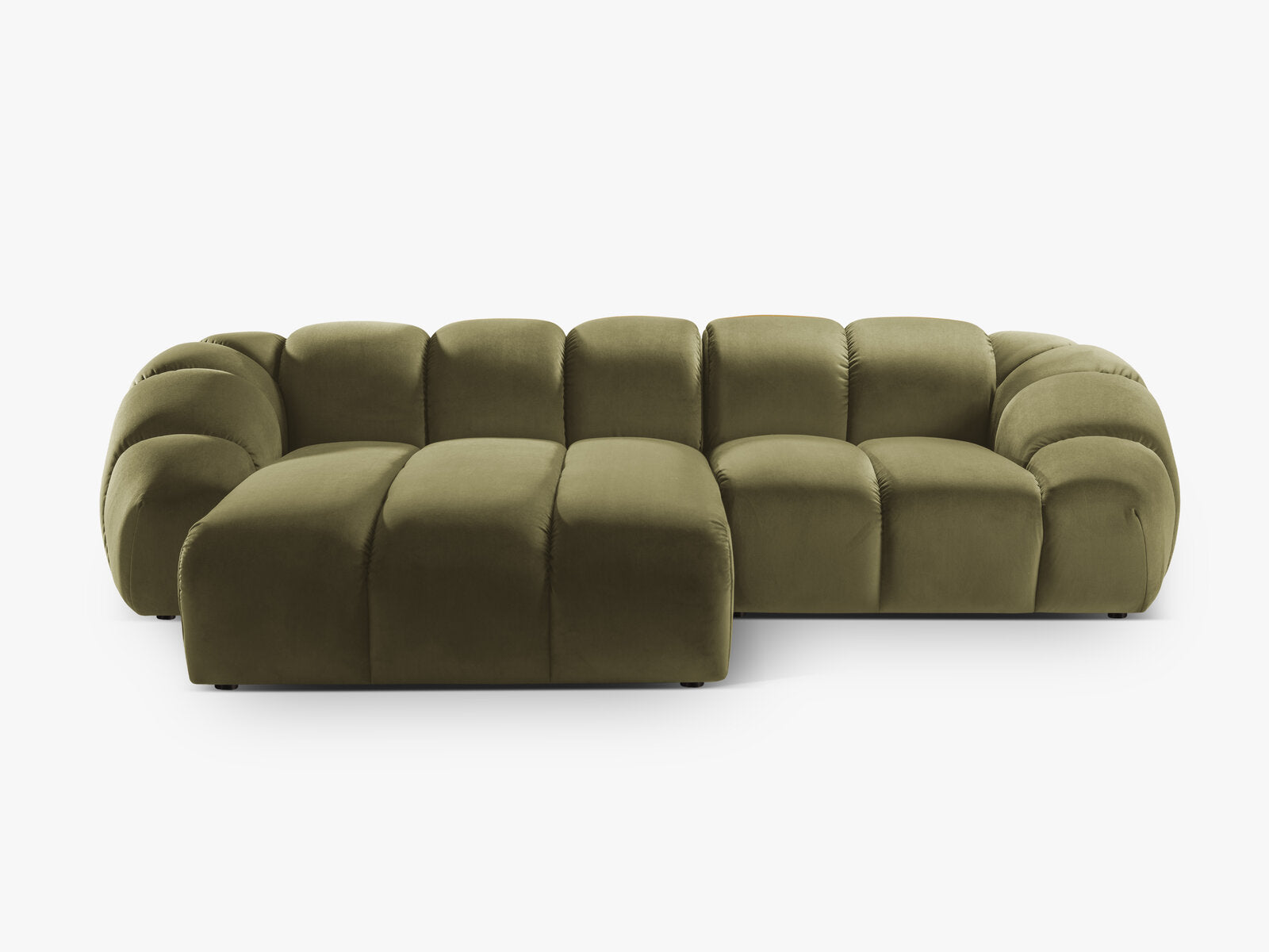 Micadoni Ecksofa Diana 3-Sitzer Links Samt Grün