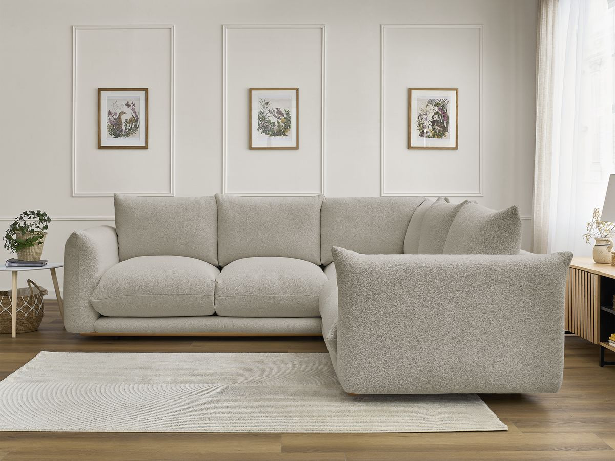 Bobochic Ernest Ecksofa Bouclé-Stoff Taupe